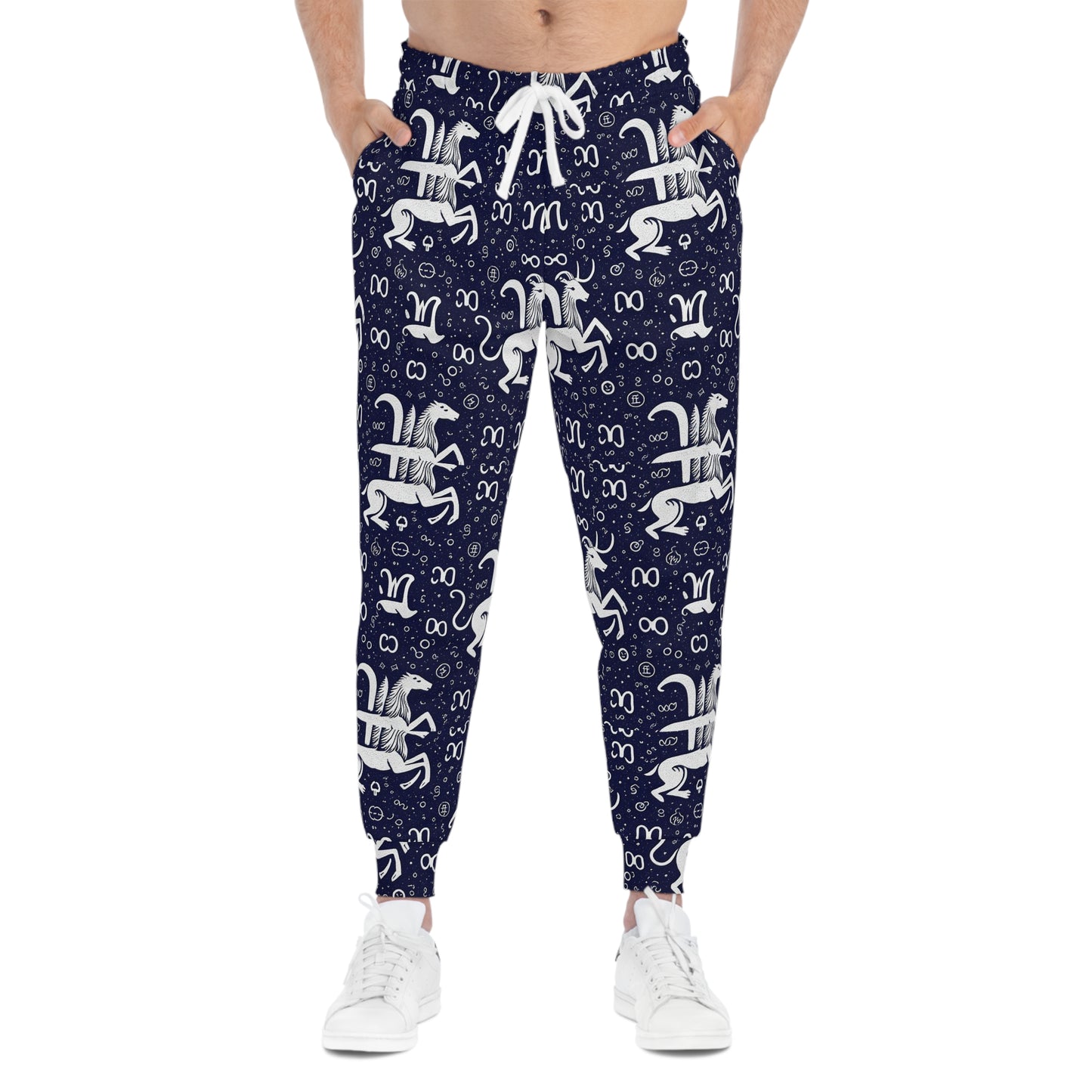 Athletic Joggers, Zodiac Design, Pattern, Aquarius, AOP
