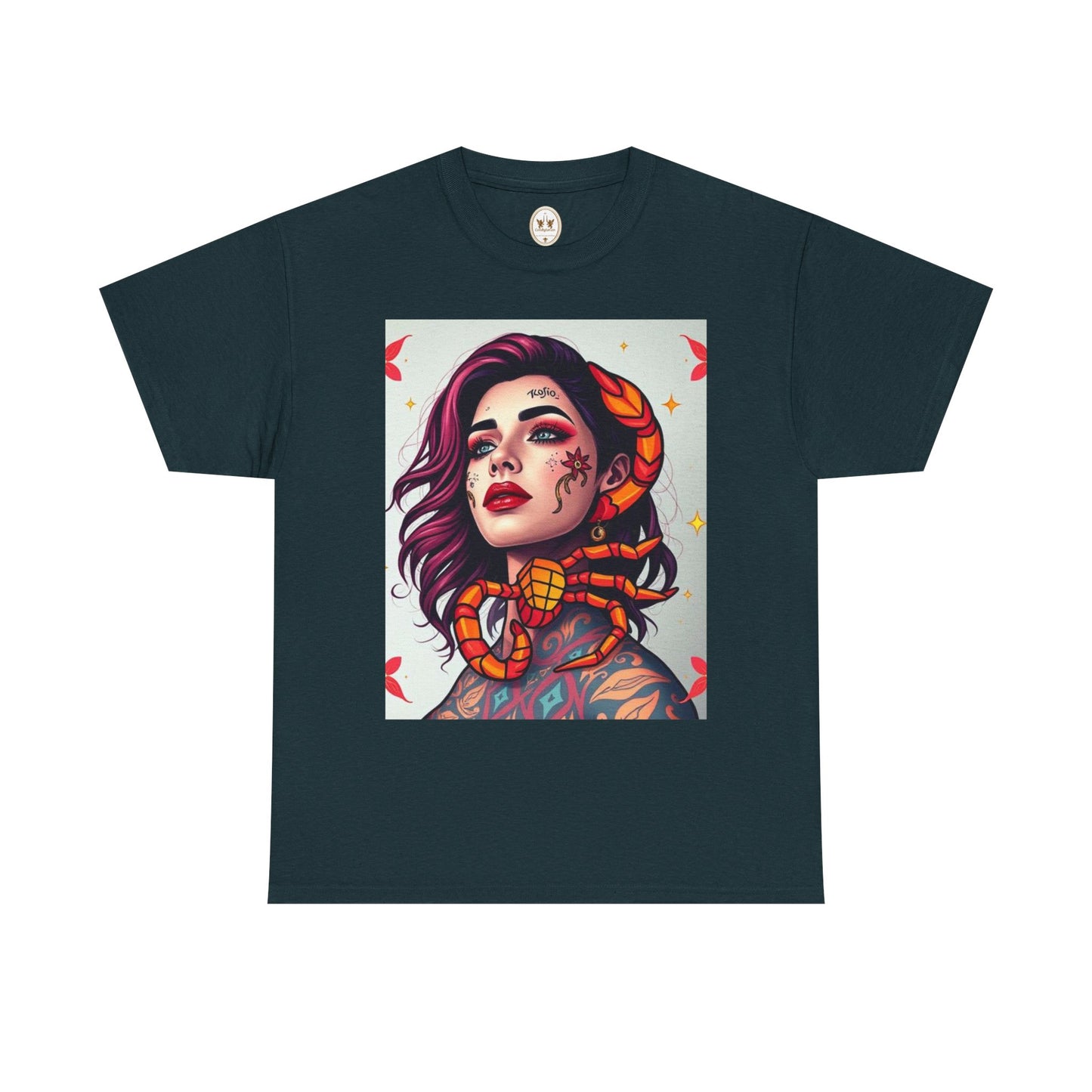 Unisex Heavy Cotton T-Shirt, Scorpio, Zodiac v3, Sexy Art