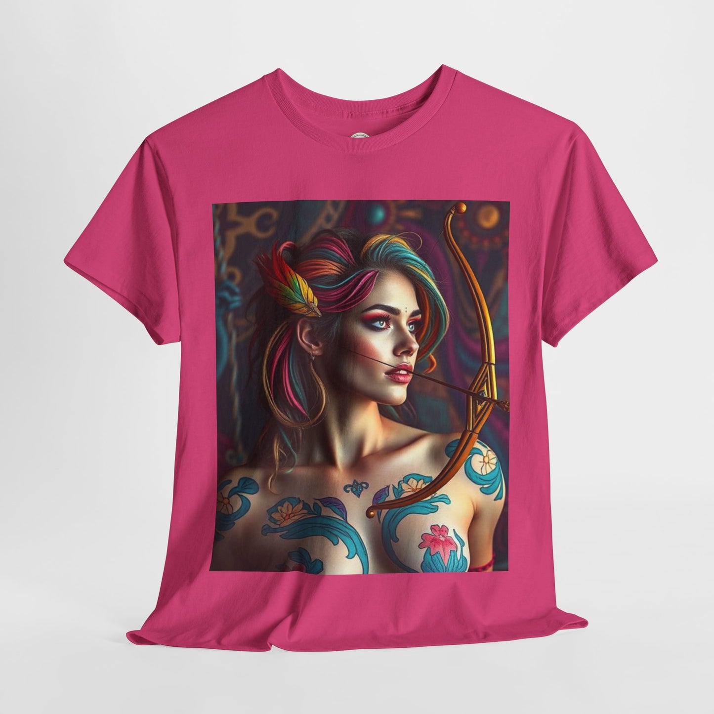 Unisex Heavy Cotton T-Shirt, Sagittarius, Zodiac v1, Sexy Art