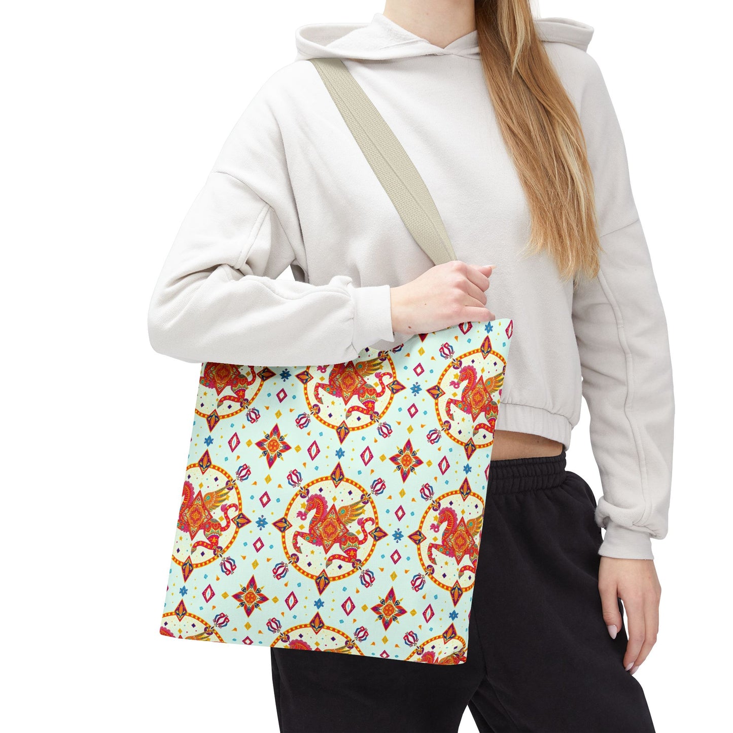 Tote Bag (AOP), Aquarius, Zodiac v1, Jewel Pattern