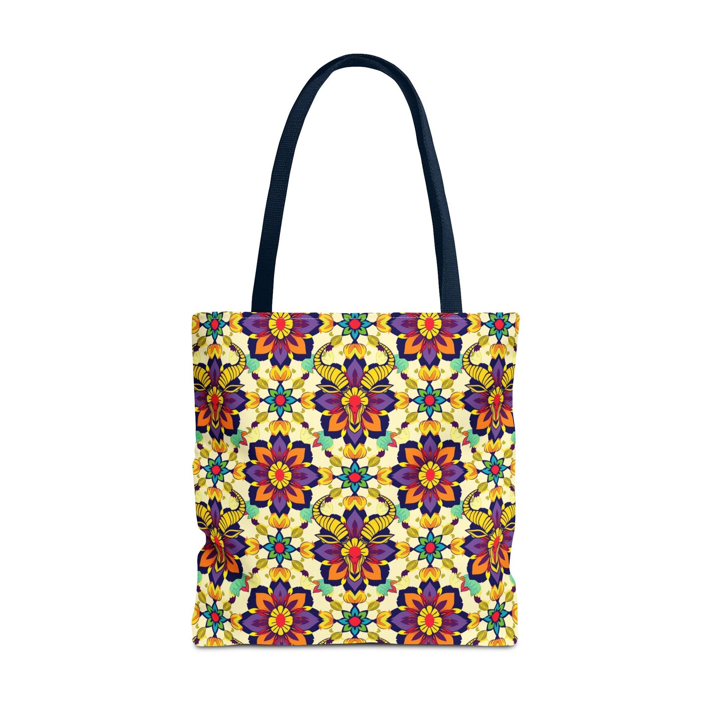 Tote Bag, (AOP), Taurus, Zodiac v5, Flower Pattern