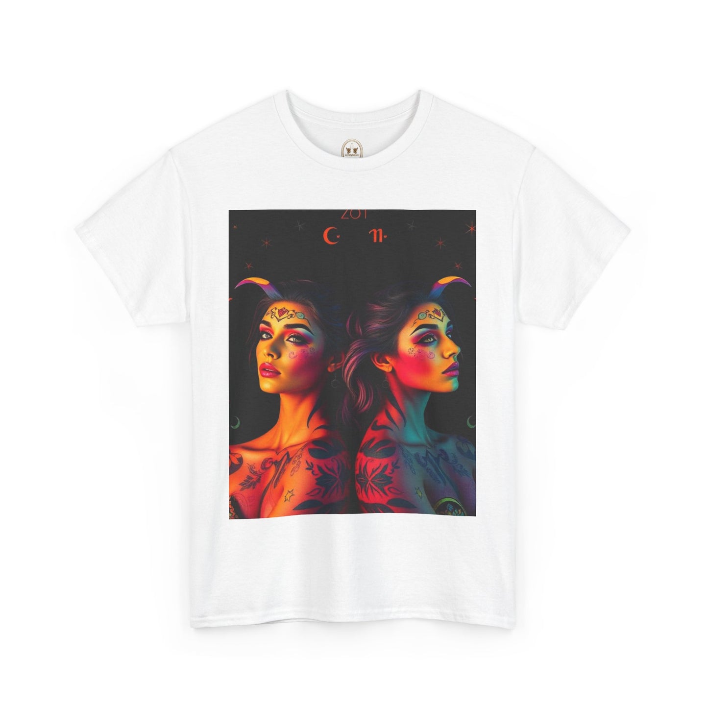 Unisex Heavy Cotton T-Shirt, Gemini, Zodiac, Sexy Art