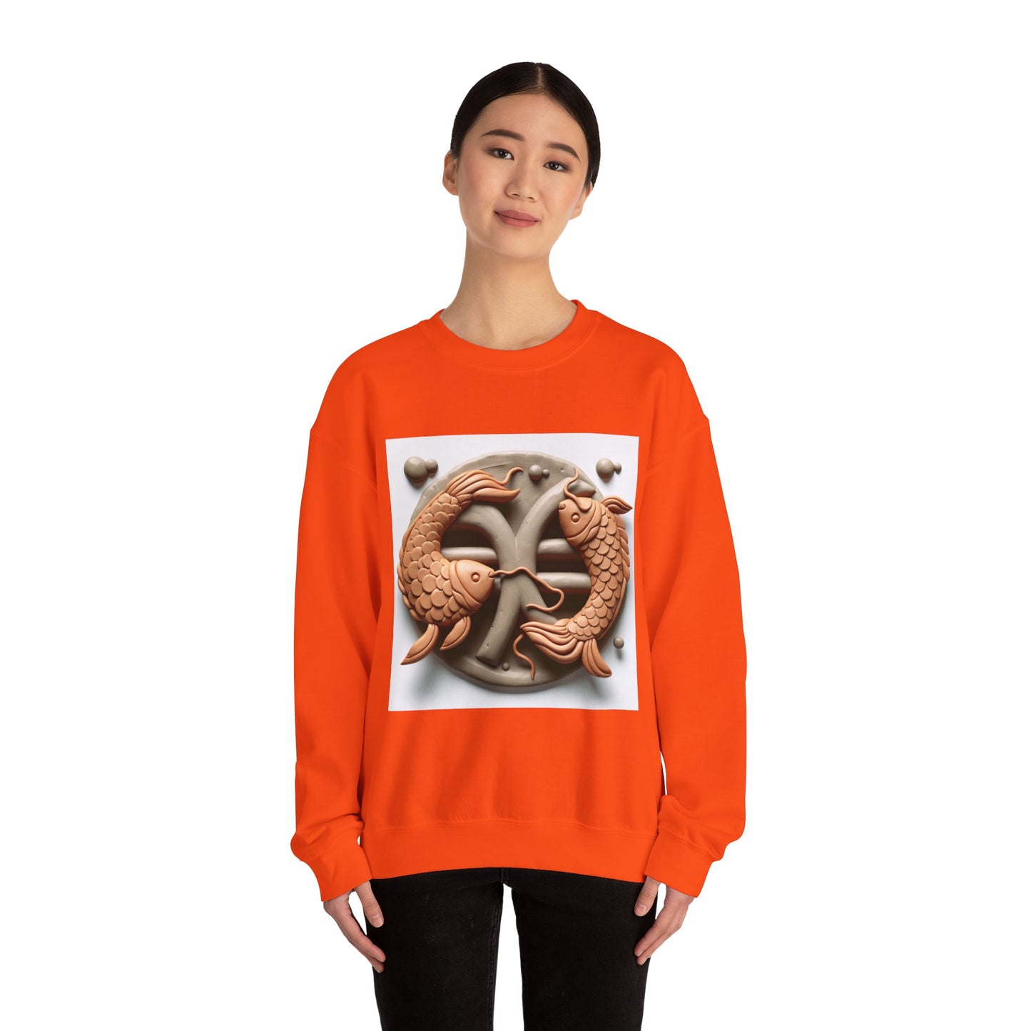 Unisex Heavy Blend™ Crewneck Sweatshirt,Two Fishes Pisces Zodiac Design