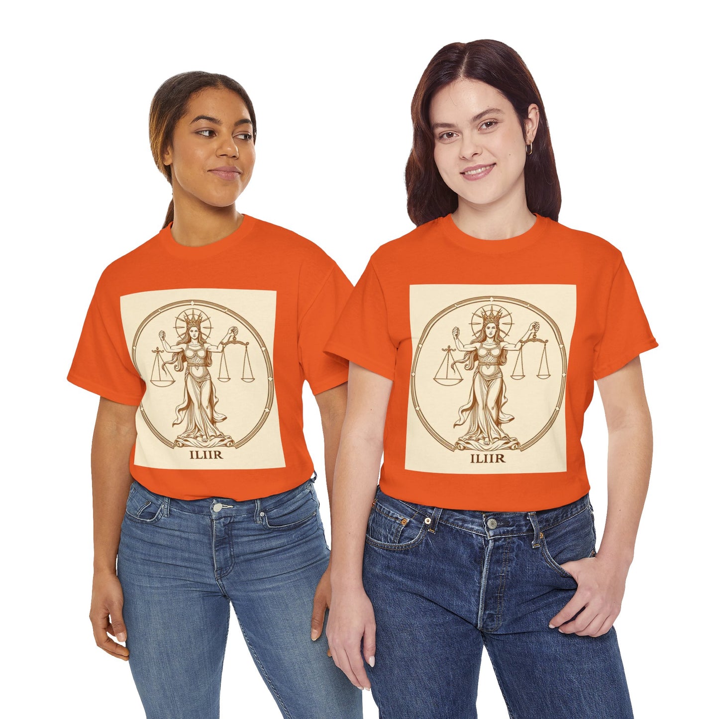Unisex Heavy Cotton T-Shirt, Libra Goddess v1, Zodiac Design