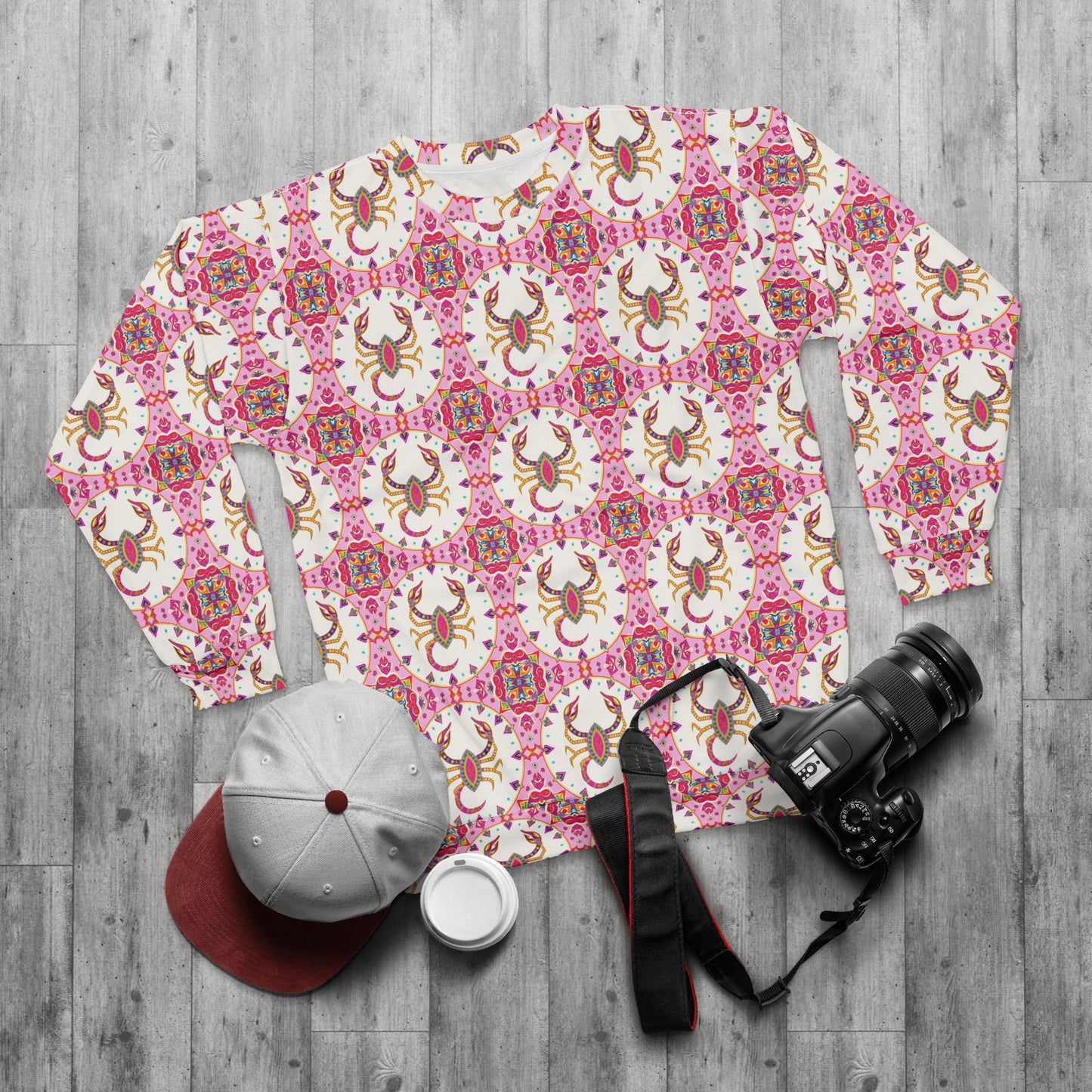 Unisex Sweatshirt (AOP), Scorpio, Zodiac v1, Jewel Pattern