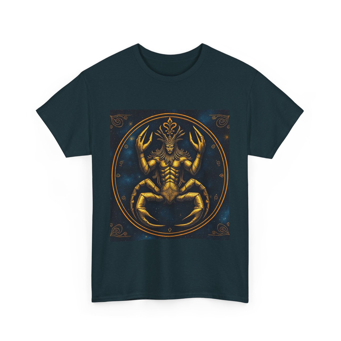 Unisex Heavy Cotton T-Shirt, Scorpion King, Cancer Zodiac Design