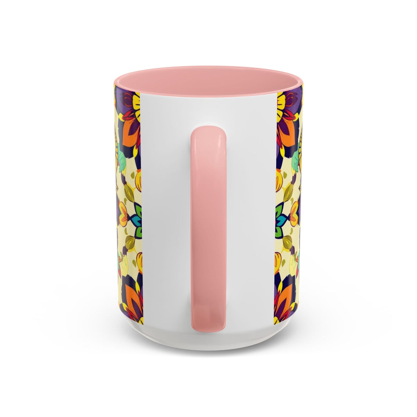 Accent Coffee Mug, Taurus, Zodiac v3. Flower Pattern, (11, 15oz)