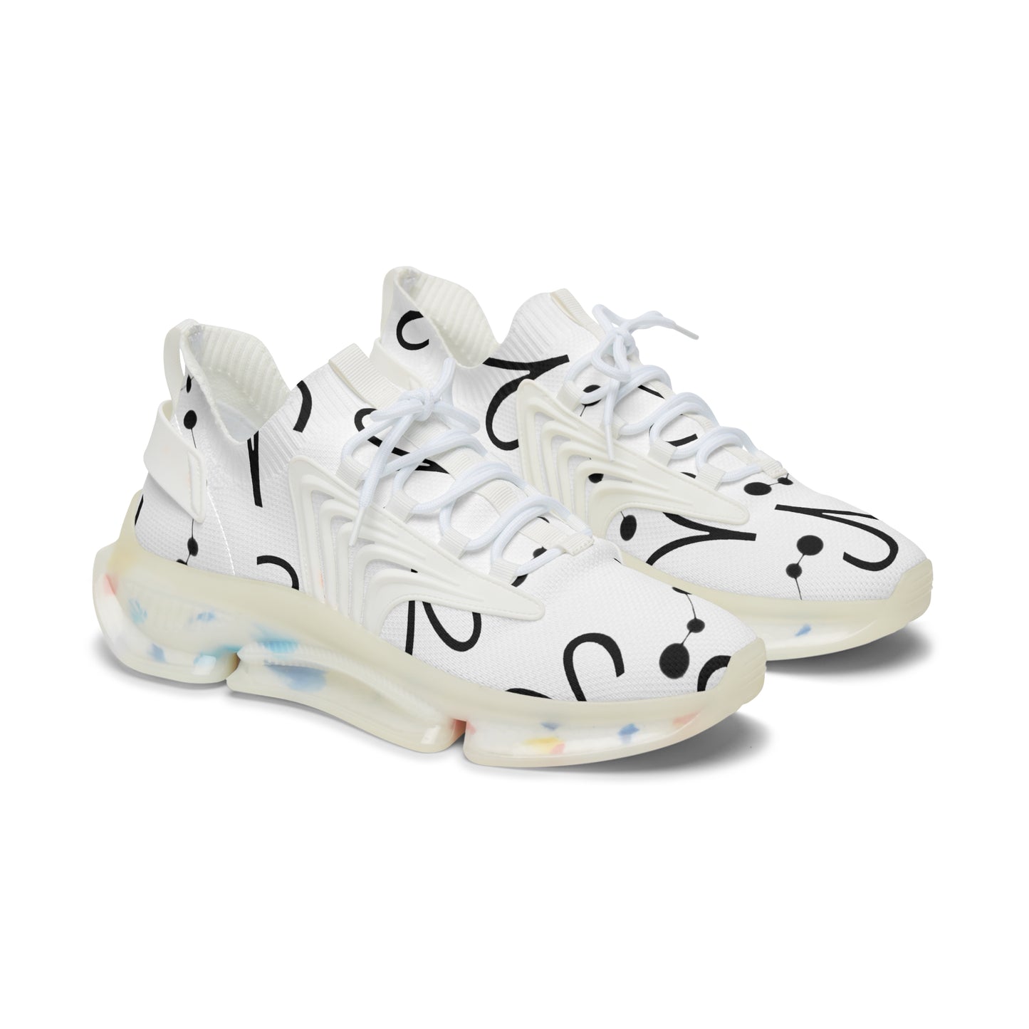 Women's Mesh Sneakers, Constellation & Symbol, Aries Zodiac Sign, AOP