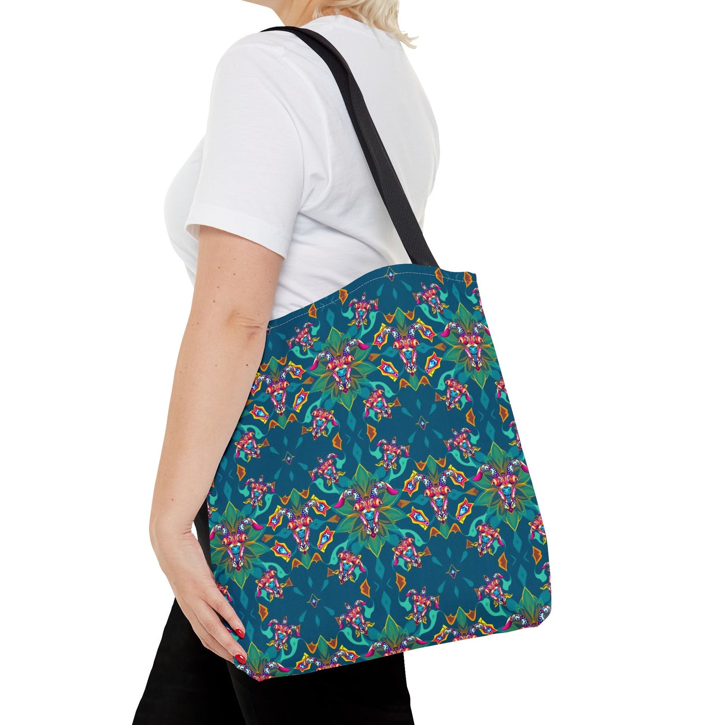 Tote Bag (AOP), Taurus, Zodiac v1, Jewel Pattern