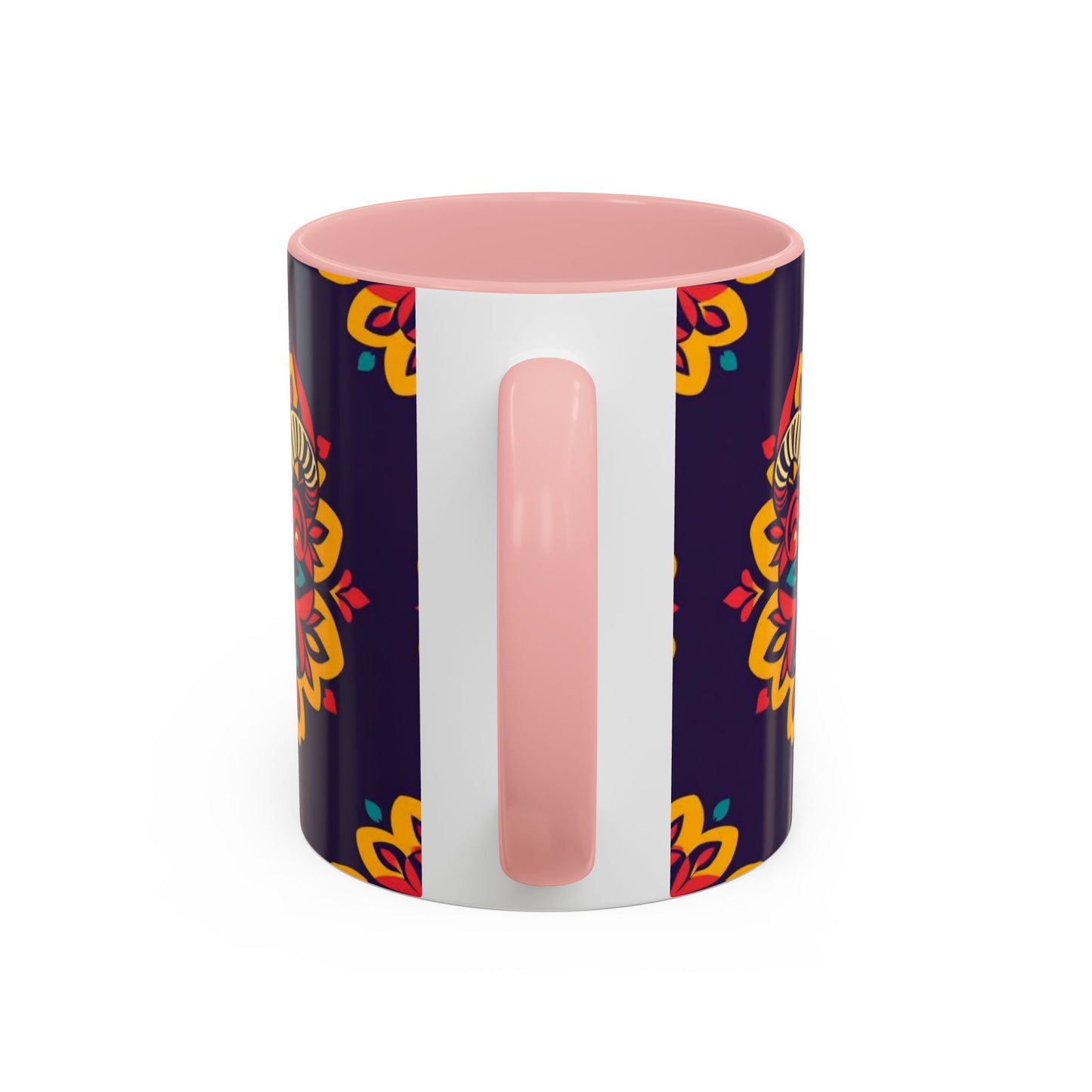 Accent Coffee Mug, Taurus, Zodiac v4. Flower Pattern, (11, 15oz)