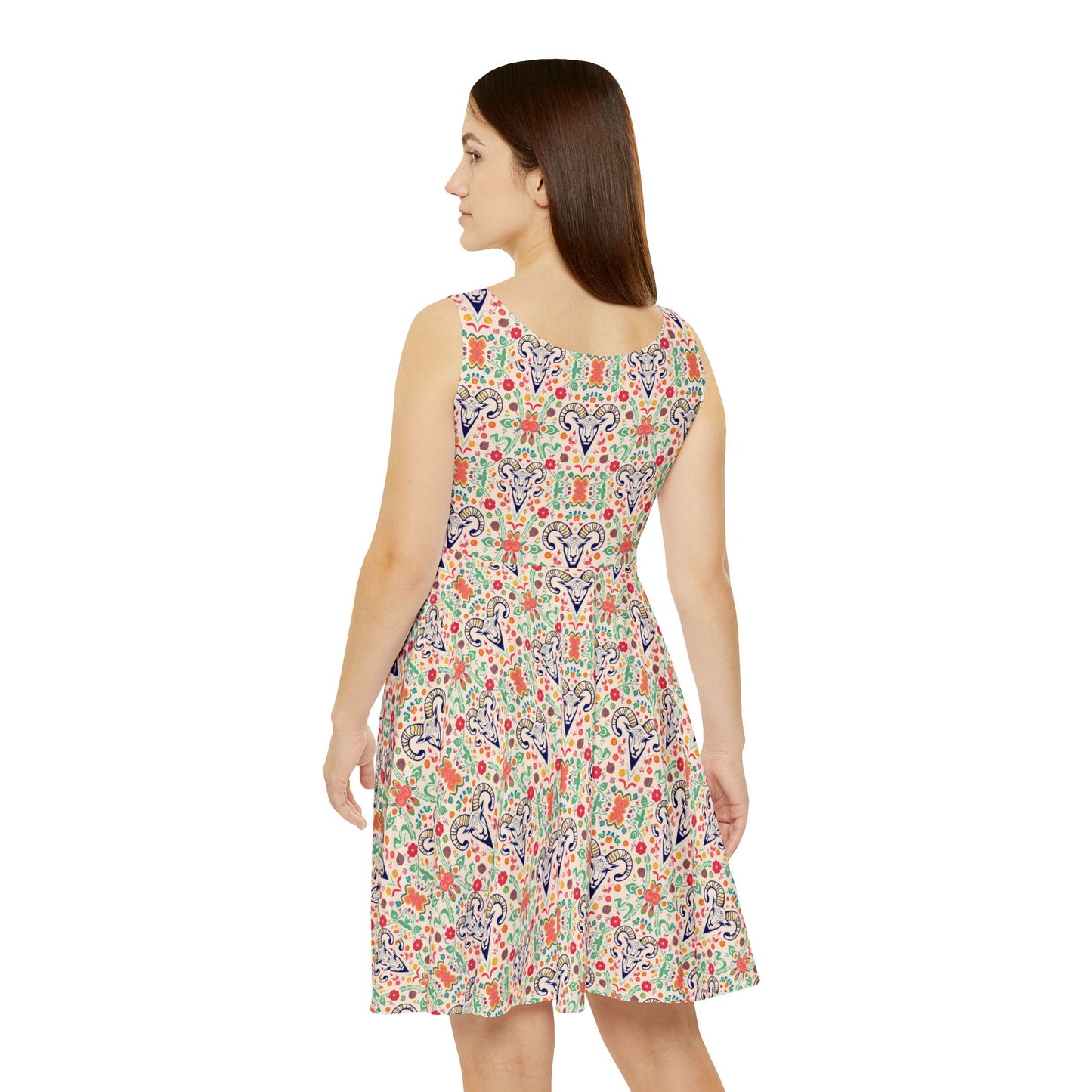 Women's Skater Dress, AOP, Zodiac v1, Aries, Pattern