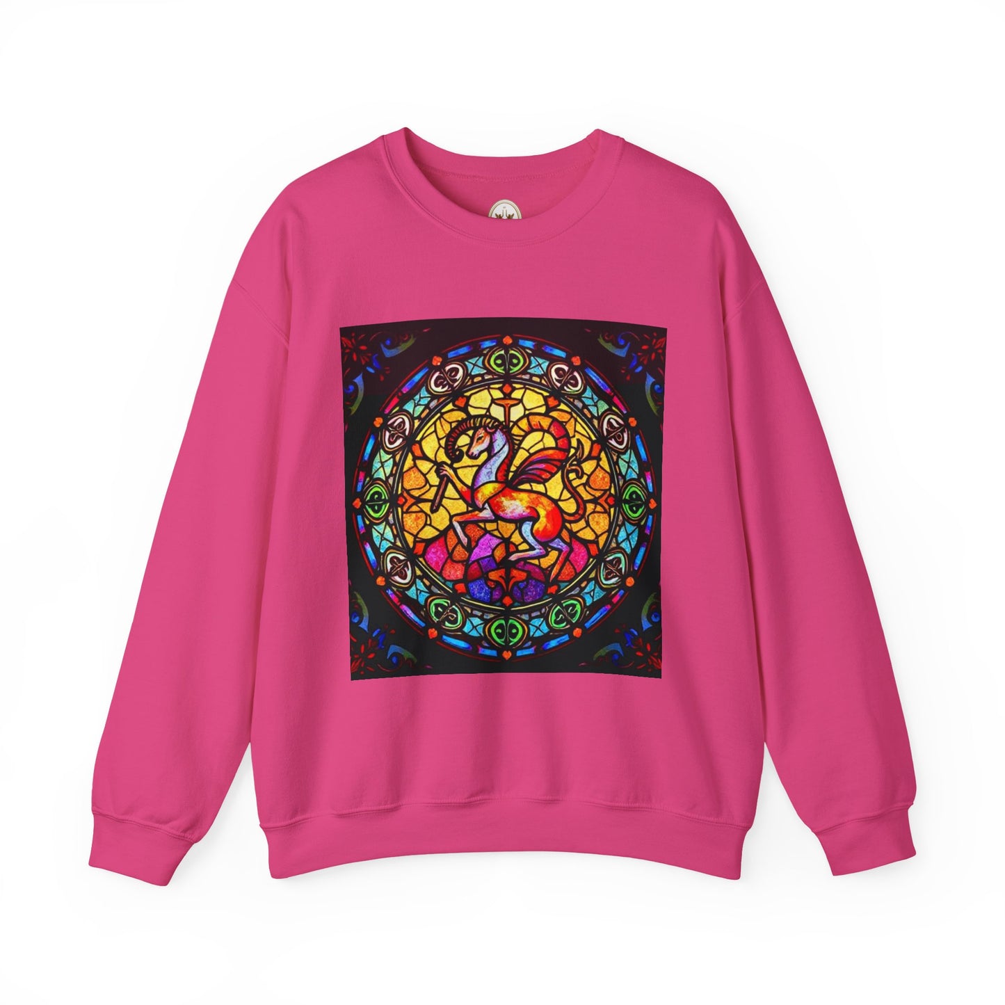 Unisex Heavy Blend™ Crewneck Sweatshirt, Glass 1, Aries Zodiac Design