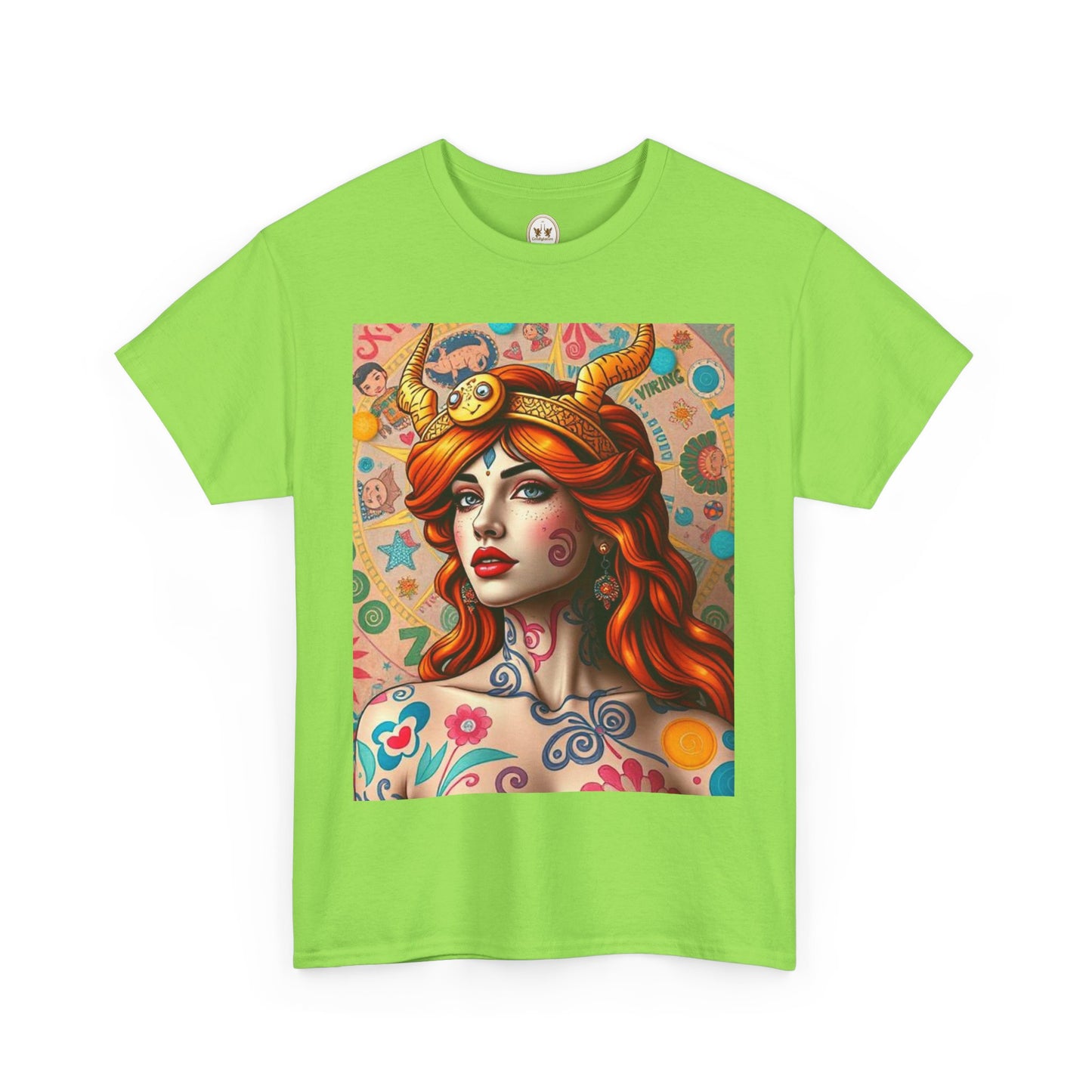 Unisex Heavy Cotton T-Shirt, Virgo, Zodiac v1, Sexy Art