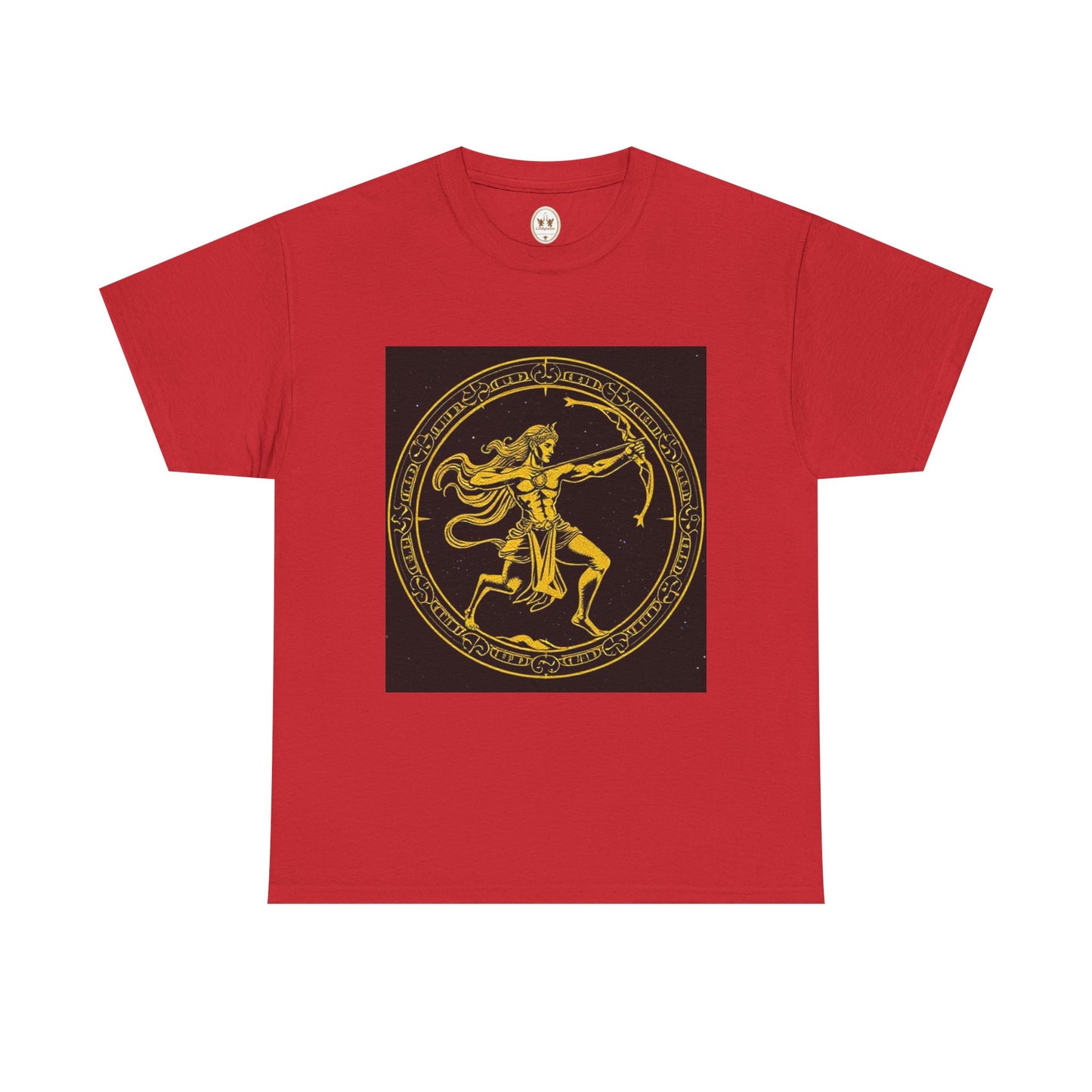 Unisex Heavy Cotton T-Shirt, Mythical Faun/Satyr, Sagittarius Zodiac Design