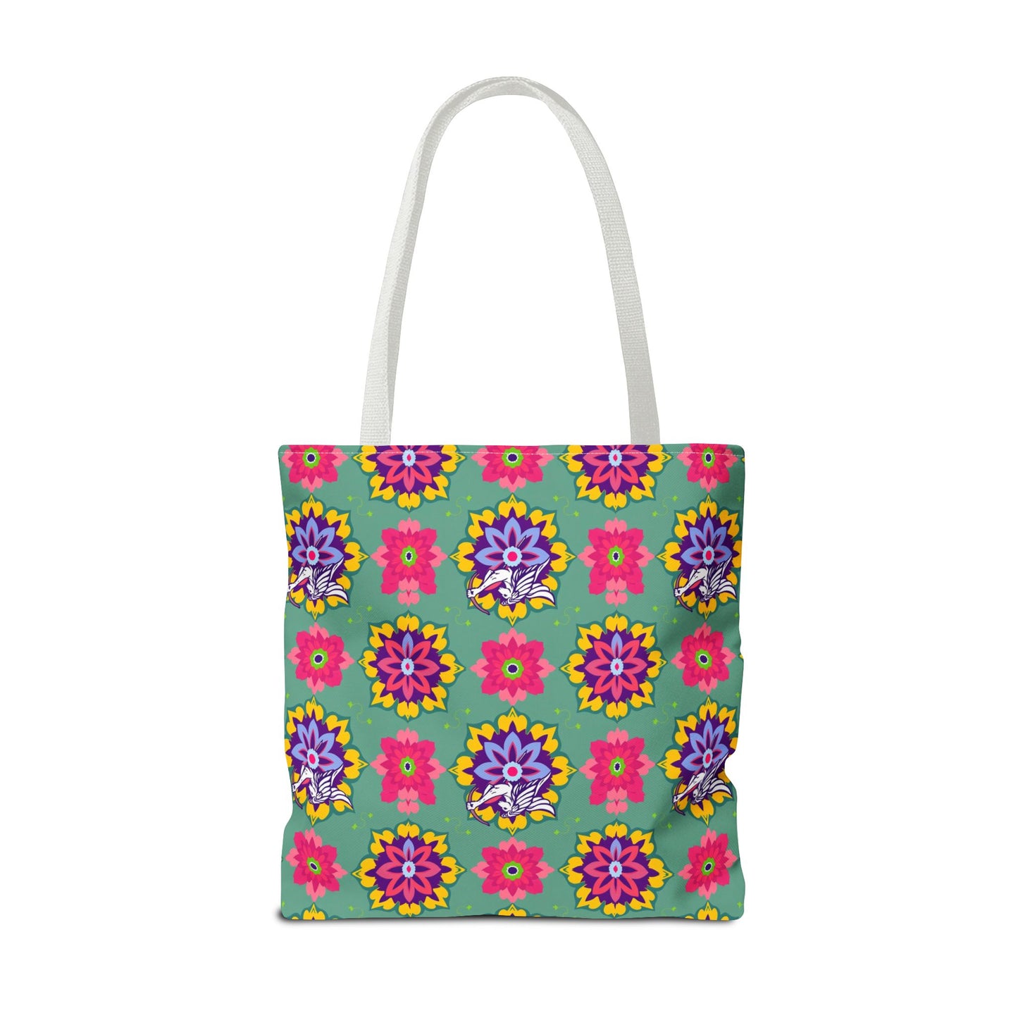 Tote Bag, (AOP), Sagittarius, Zodiac v4, Flower Pattern