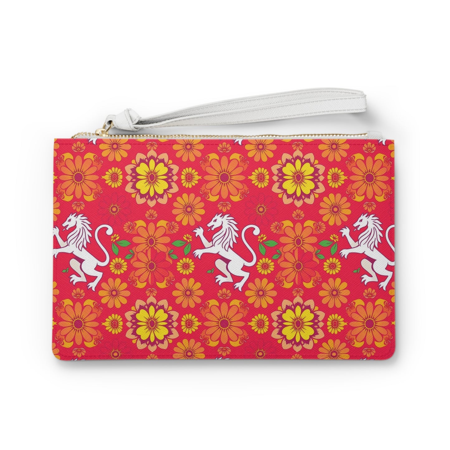 Clutch Bag, Leo, Zodiac, Flower Pattern