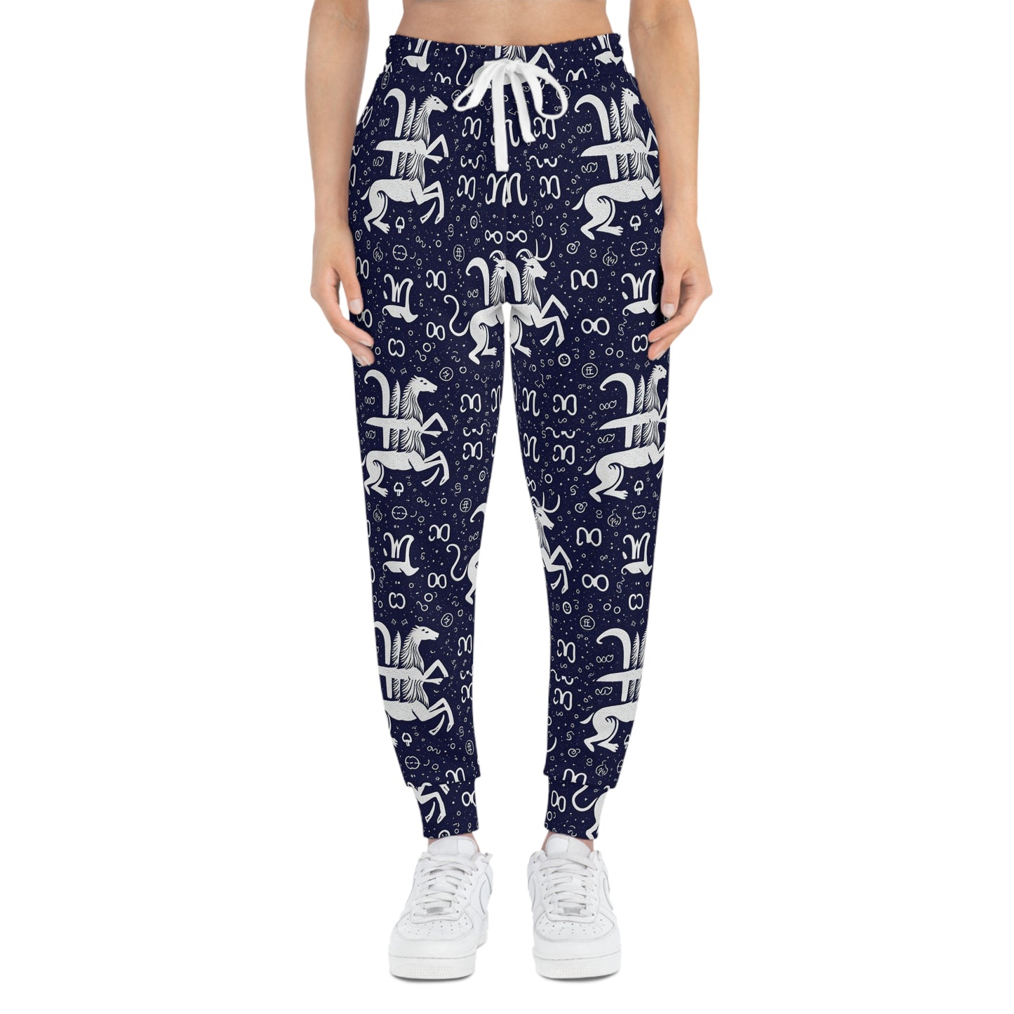 Athletic Joggers, Zodiac Design, Pattern, Aquarius, AOP