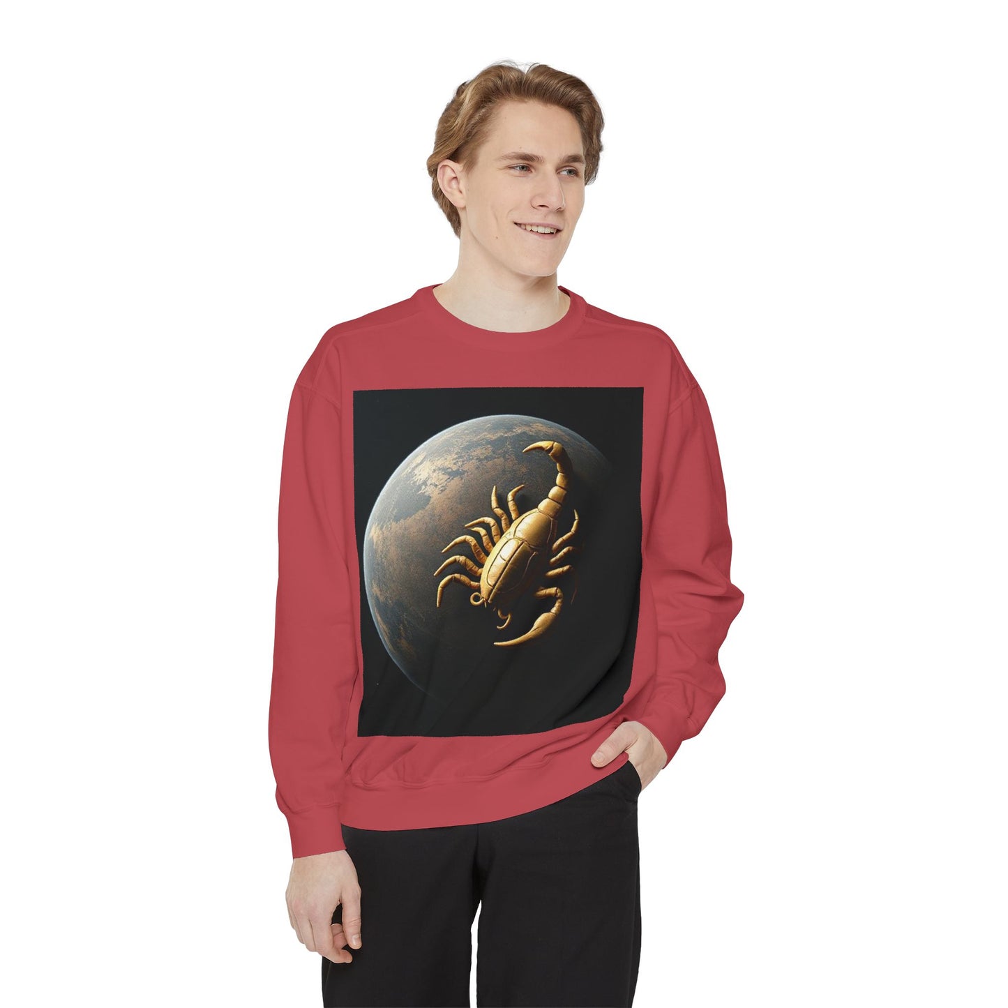 Garment-Dyed Sweatshirt, Unisex, Space Animal Design v1, Scorpio