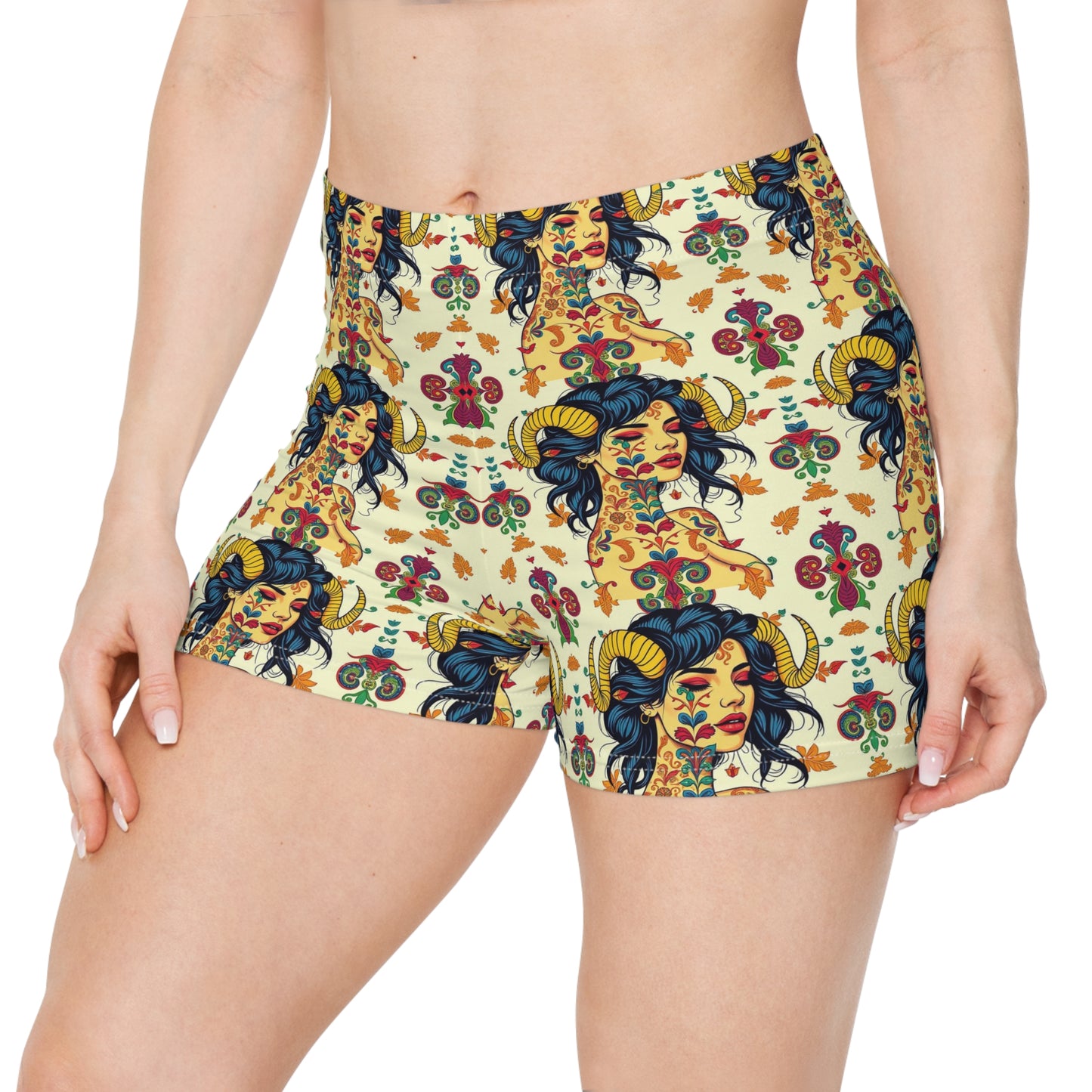 Women's Shorts, (AOP), Taurus, Zodiac v1, Sexy Pattern