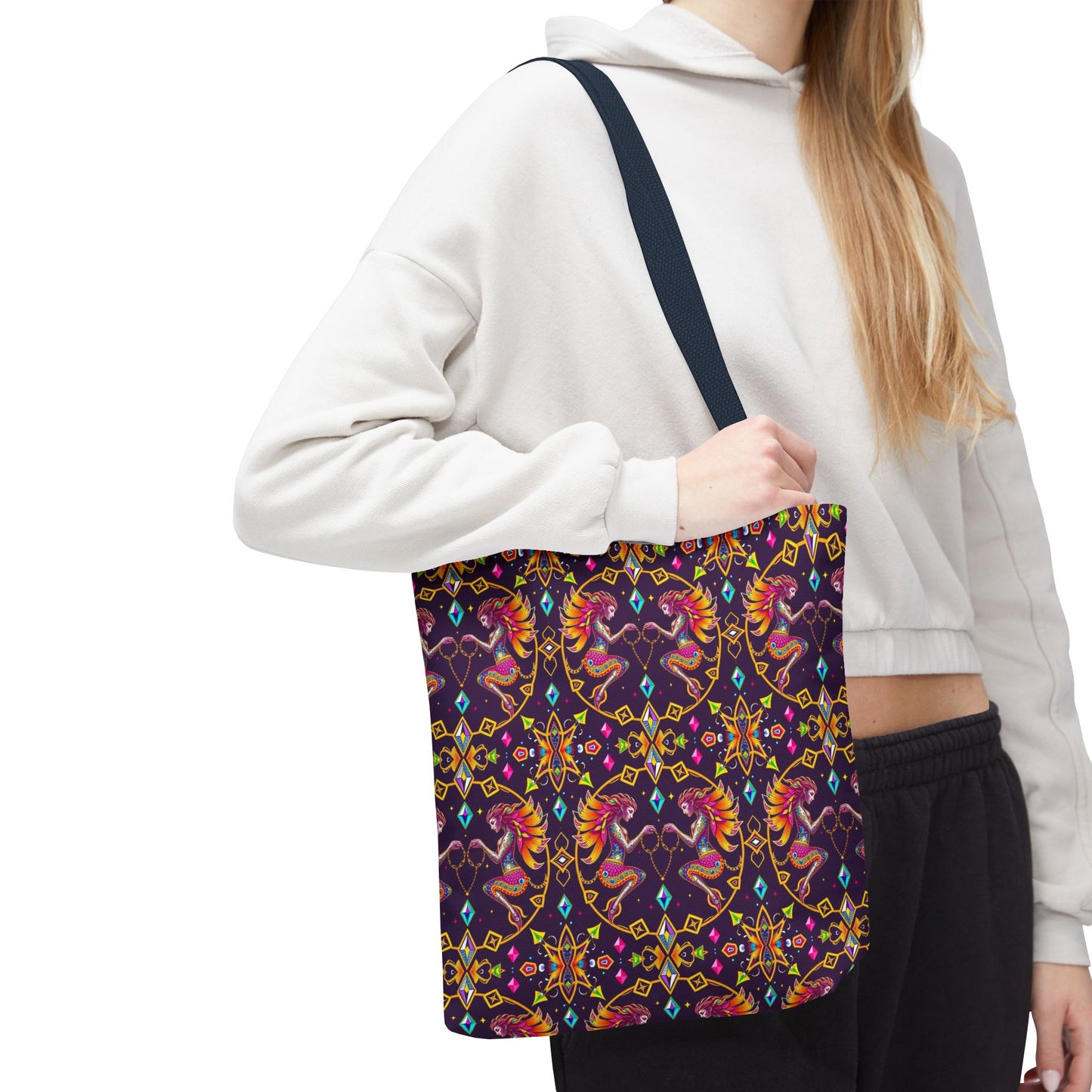 Tote Bag (AOP), Gemini, Zodiac, Jewel Pattern