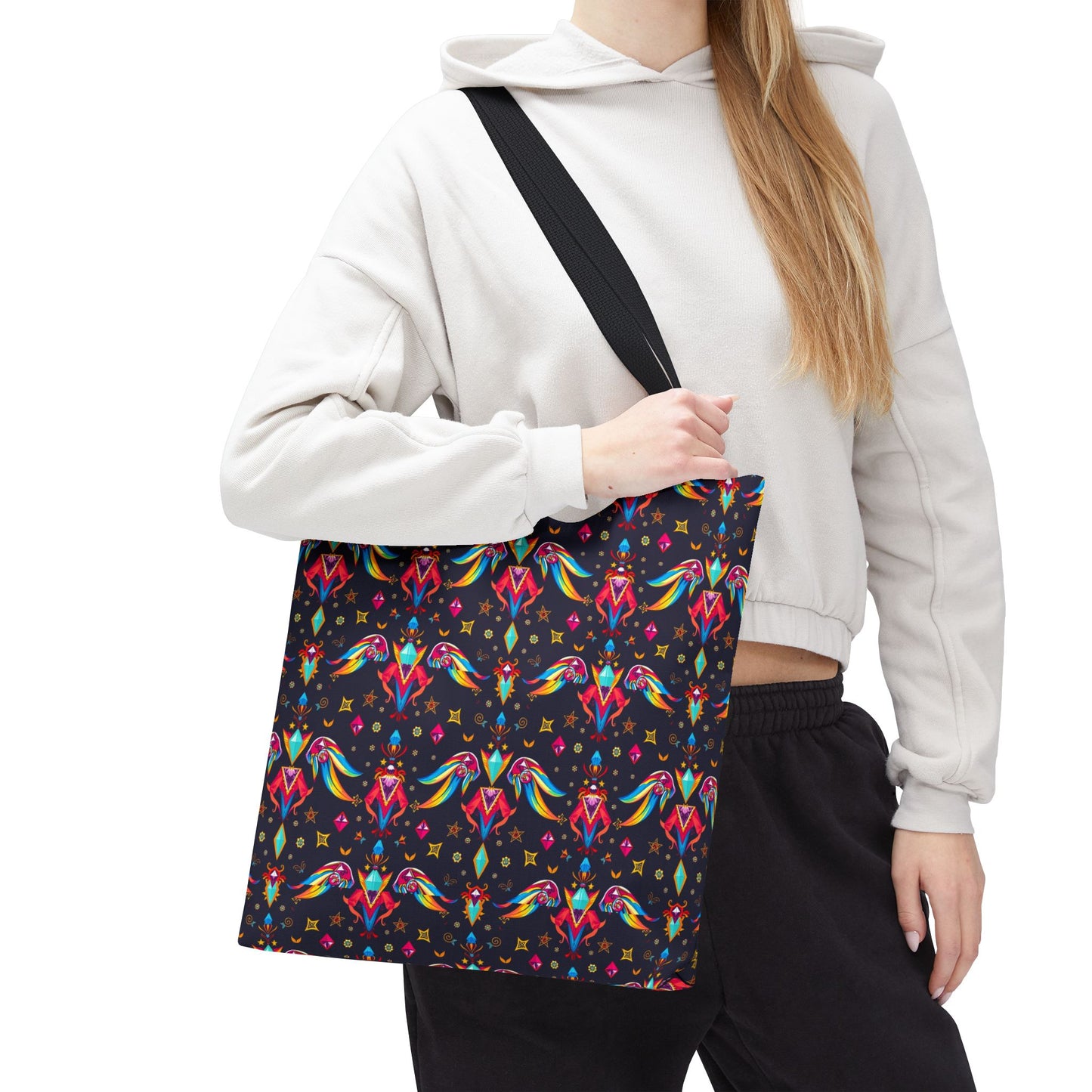 Tote Bag (AOP), Virgo, Zodiac v1, Jewel Pattern