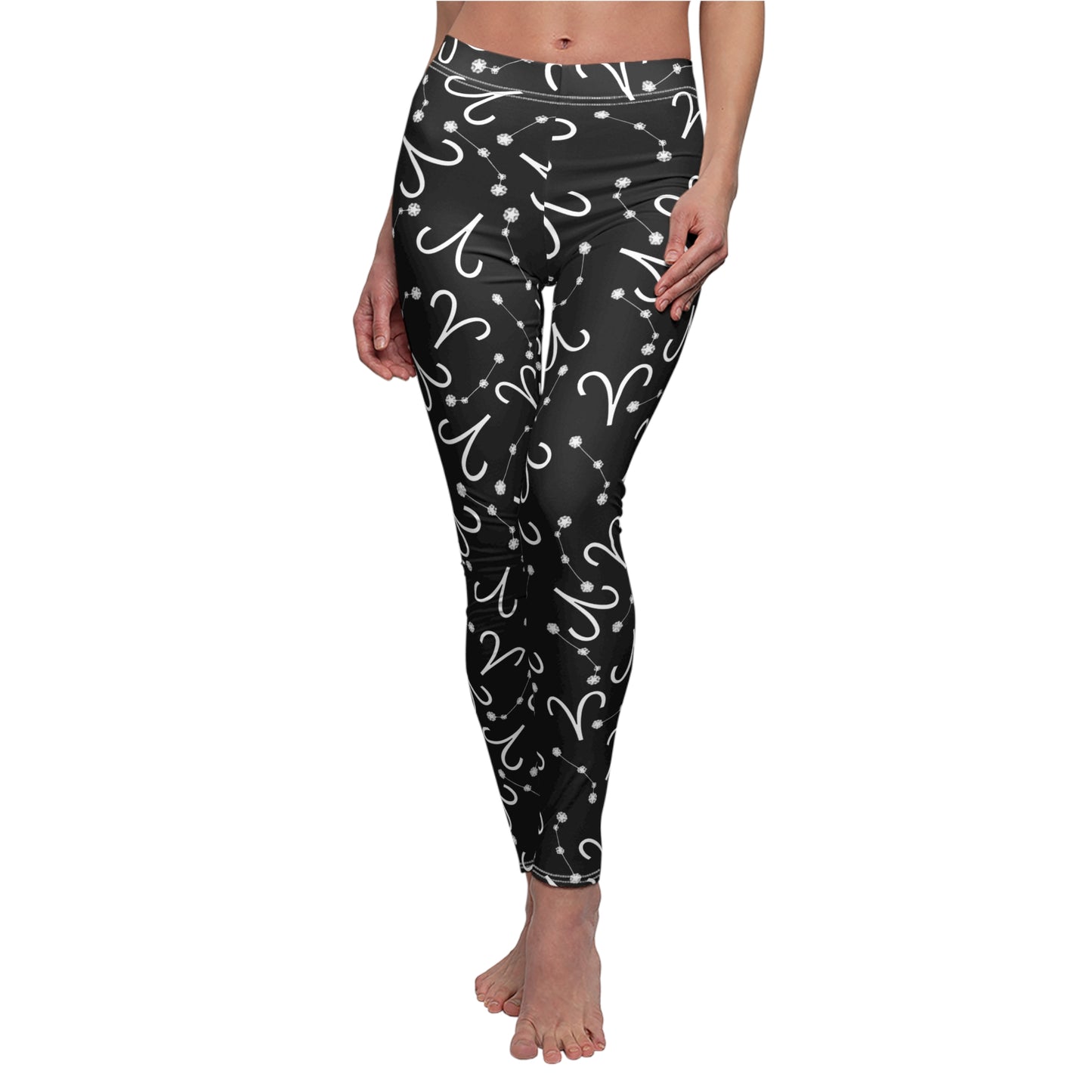 Women's Zodiac Cut & Sew Casual Leggings Aries Zodiac sign