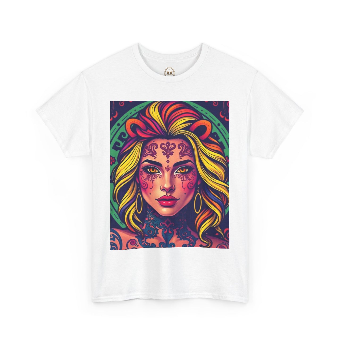 Unisex Heavy Cotton T-Shirt, Leo, Zodiac v1, Sexy Art
