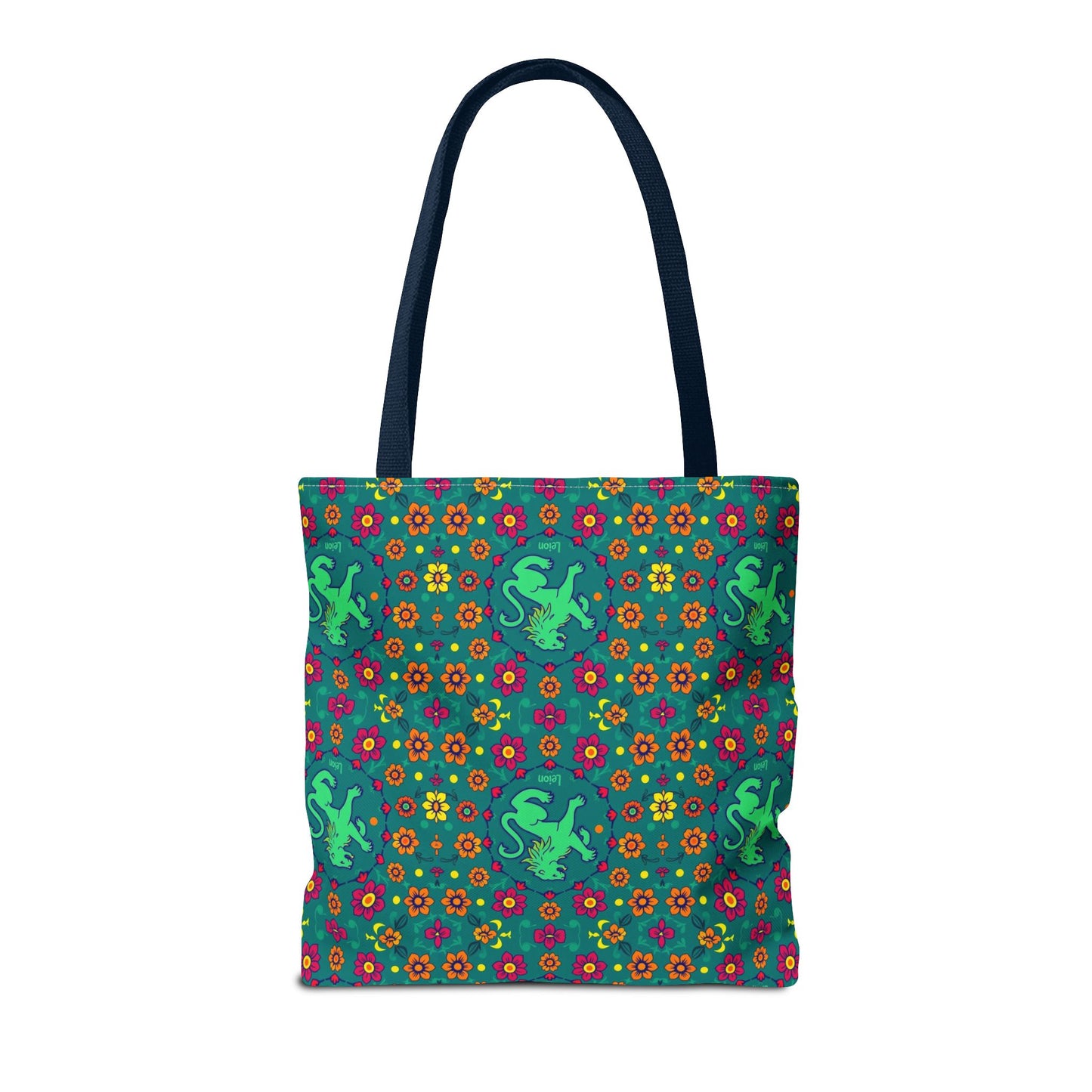 Tote Bag (AOP), Leo, Zodiac v1, Flower Pattern