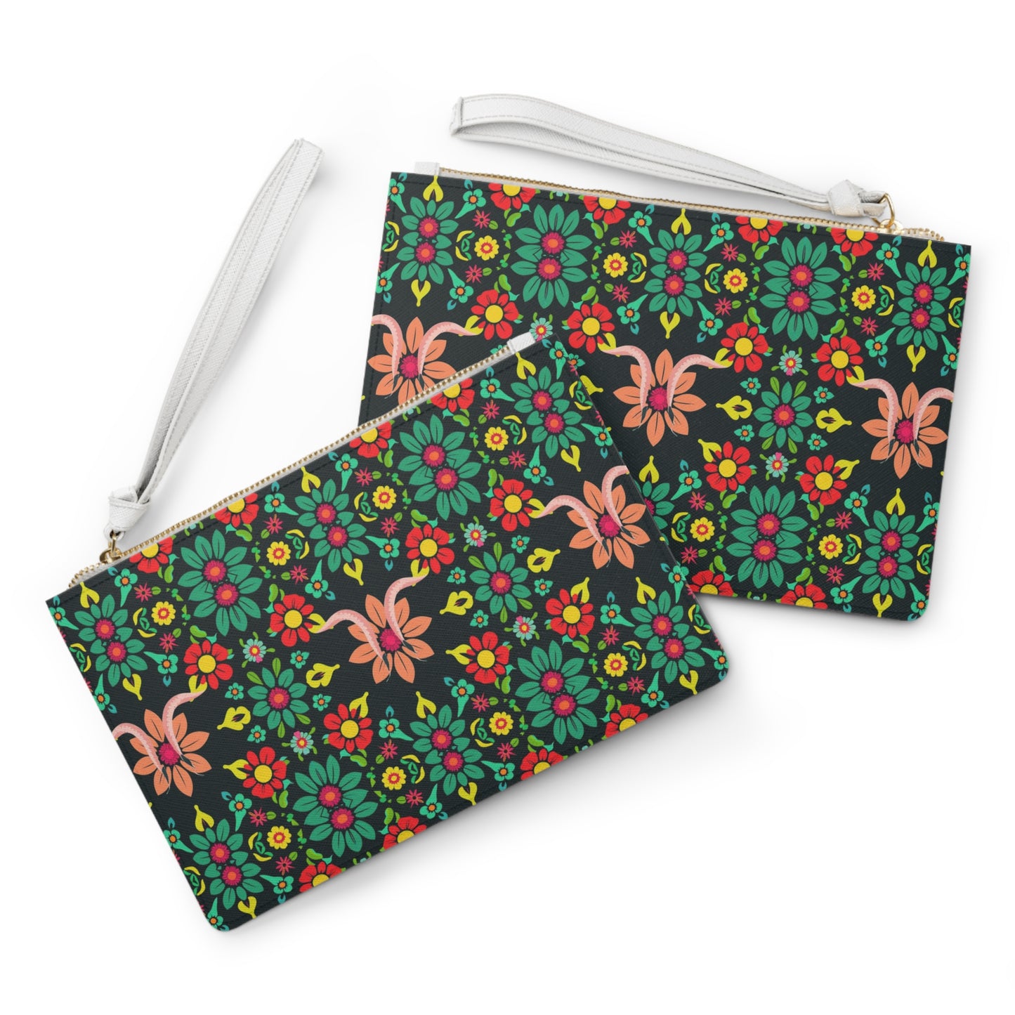 Clutch Bag, Aquarius, Zodiac v1, Flower Pattern