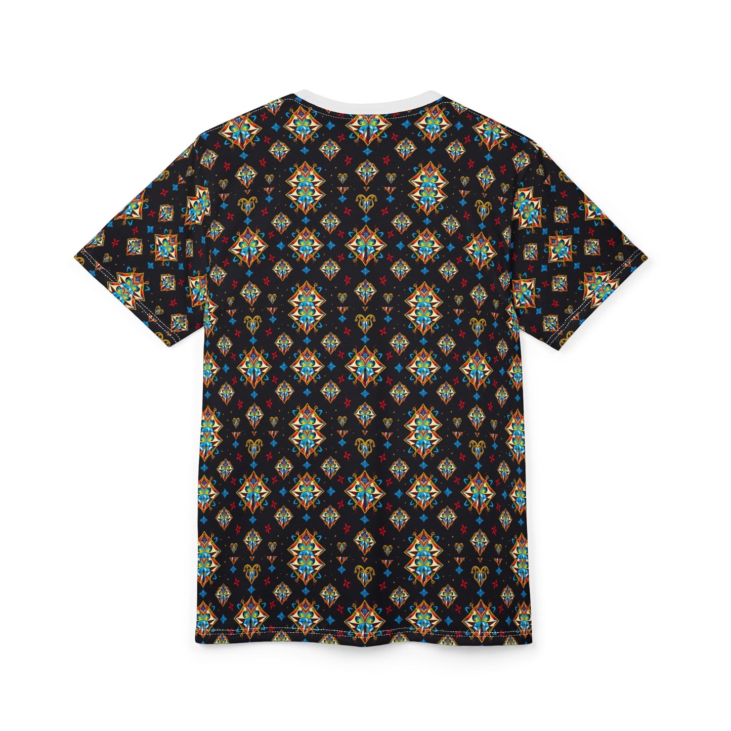 Unisex Cut & Sew T-Shirt, (AOP), Sagittarius, Zodiac v1, Jewels Pattern
