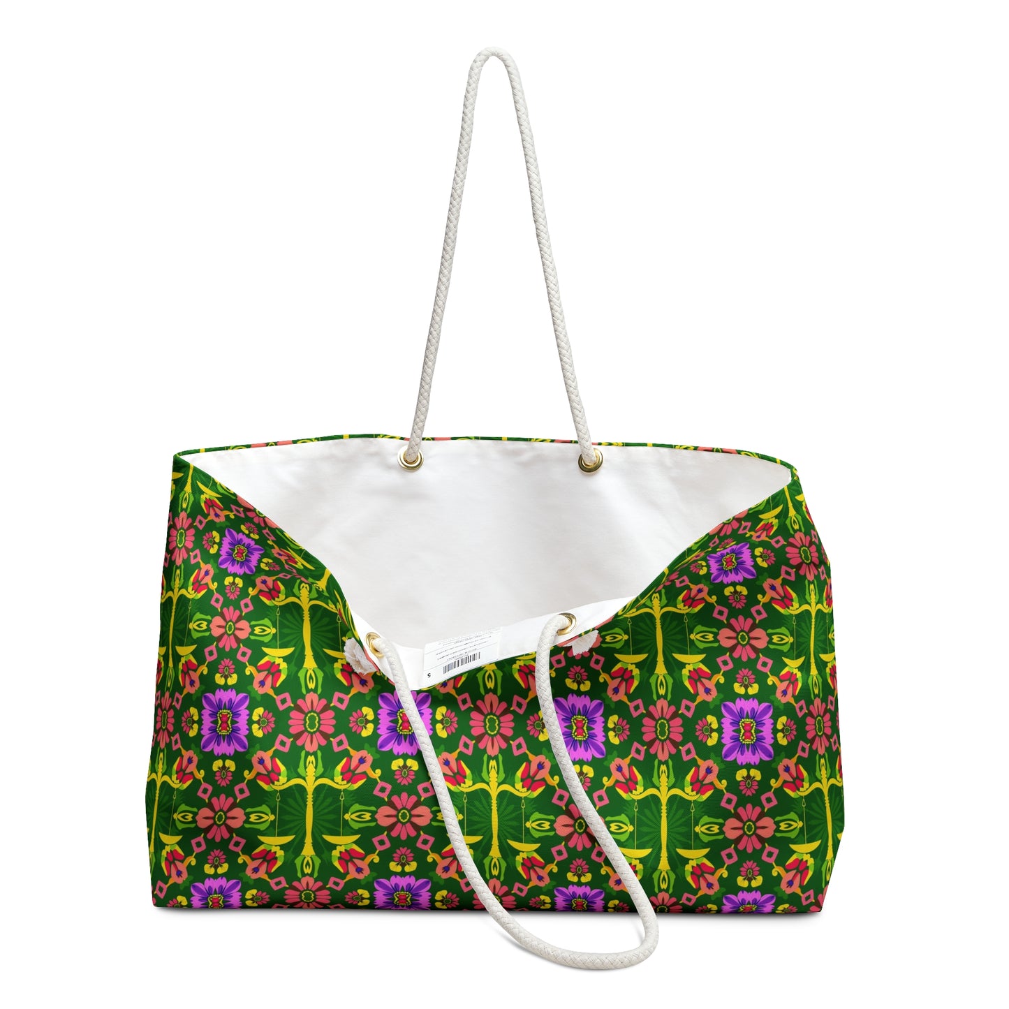 Weekender Bag, Libra, Zodiac, Flower Pattern