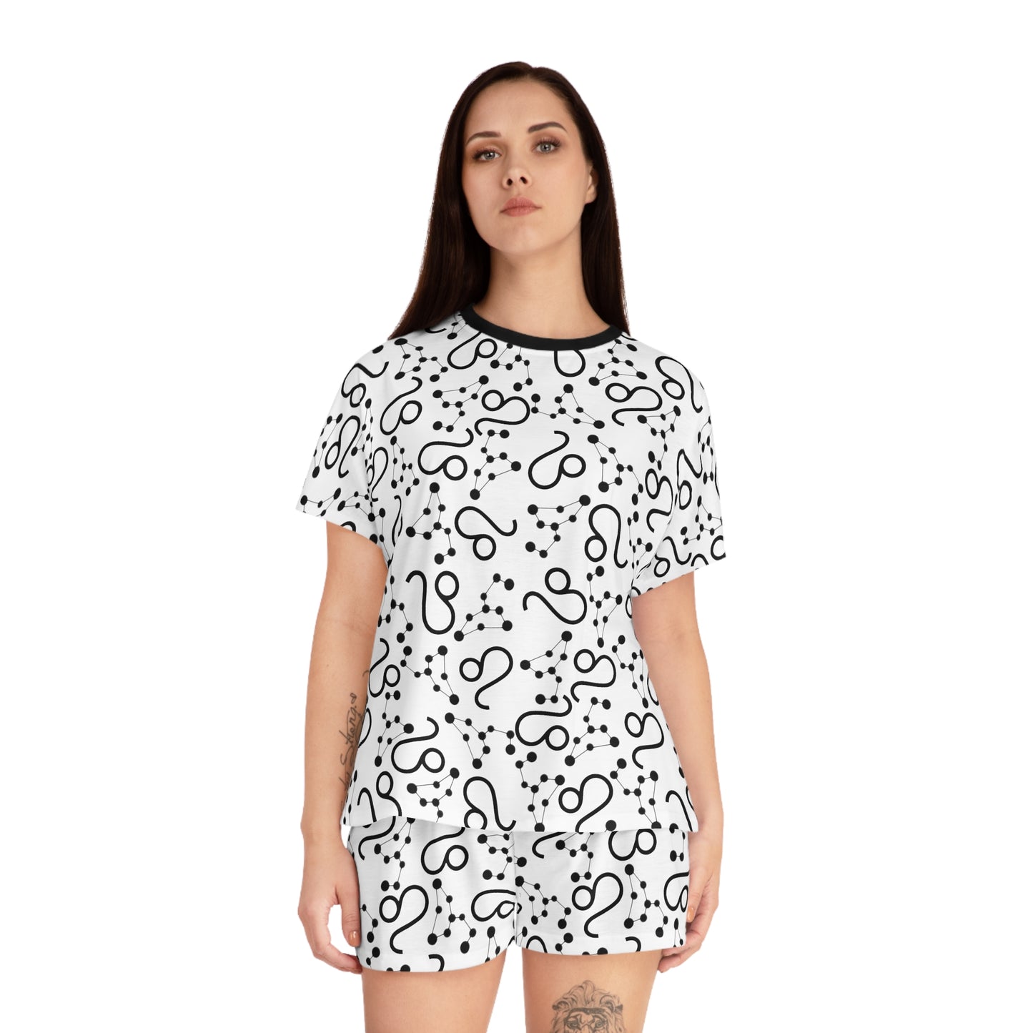 Women's Short Pajama Set Leo Zodiac Sign (AOP)