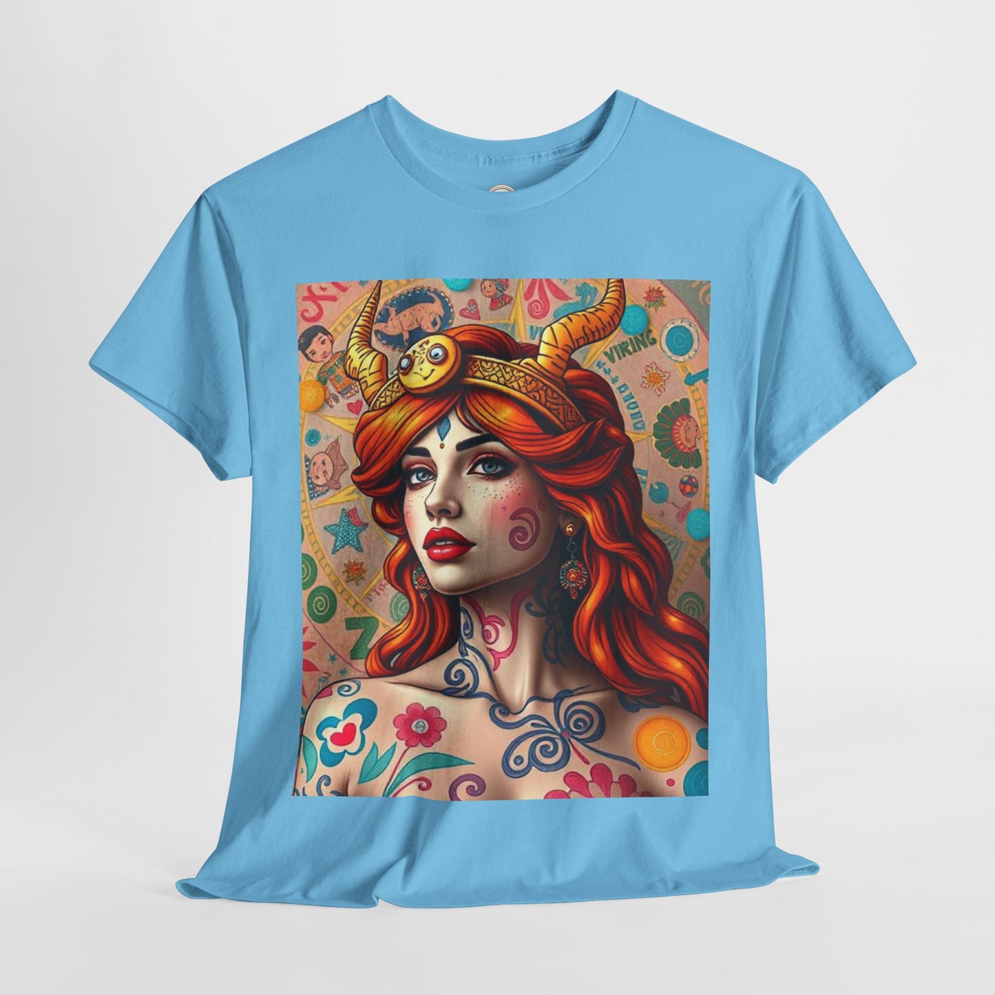 Unisex Heavy Cotton T-Shirt, Virgo, Zodiac v1, Sexy Art