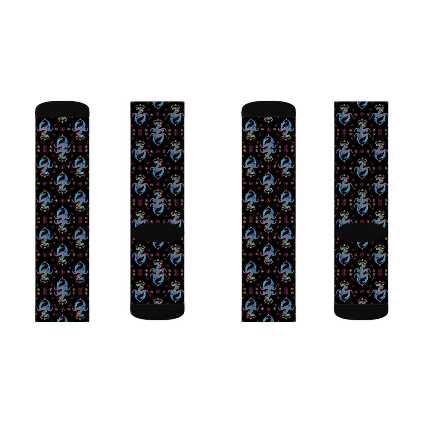 Sublimation Socks, Aquarius, Zodiac v3, Jewel Pattern