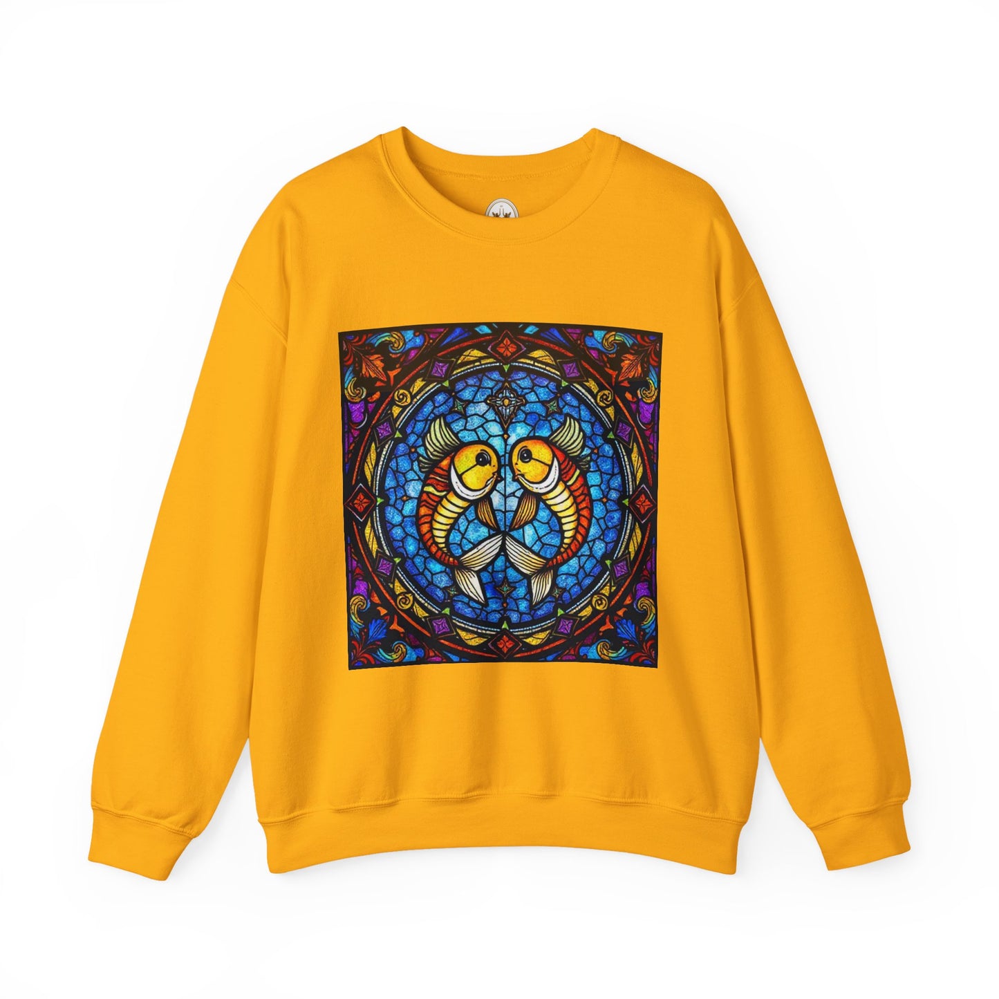 Unisex Heavy Blend™ Crewneck Sweatshirt, Glass 1, Pisces Zodiac Design