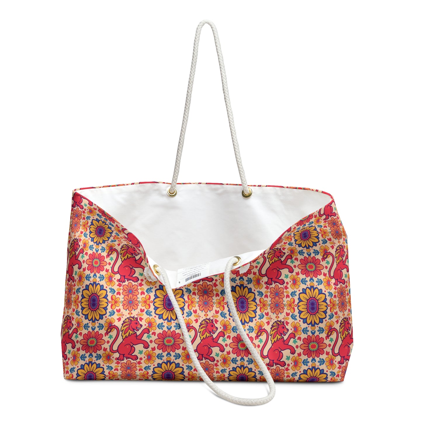 Weekender Bag, Leo, Zodiac v1, Flower Pattern