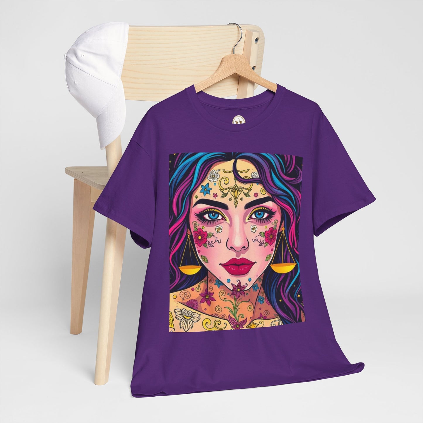 Unisex Heavy Cotton T-Shirt, Libra, Zodiac v4, Sexy Art