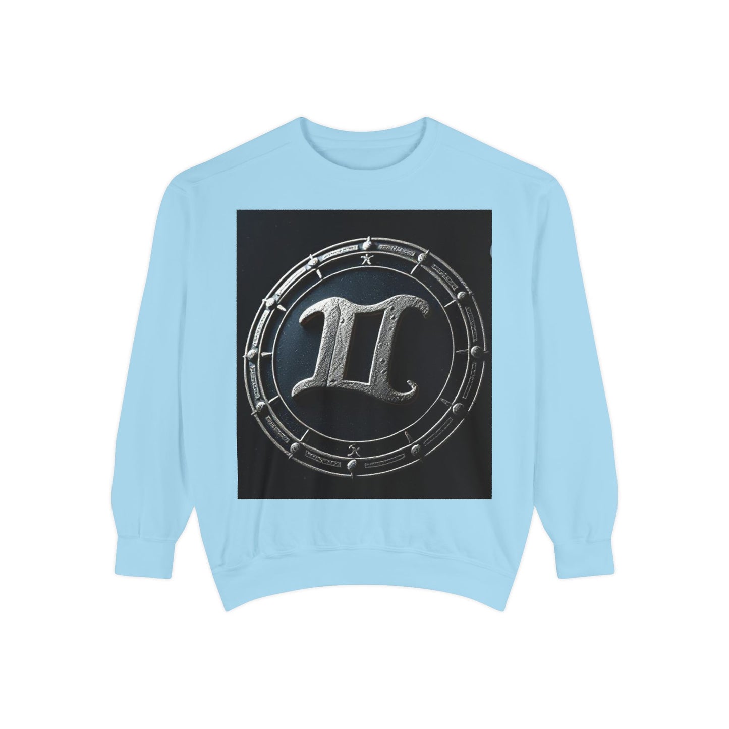 Garment-Dyed Sweatshirt, Unisex, Space Symbol Design v1, Gemini