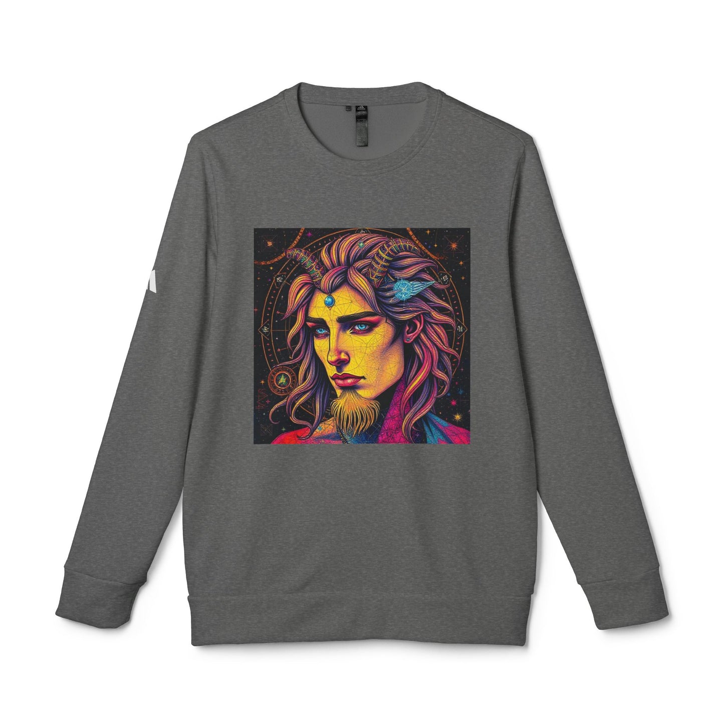 Adidas, Unisex Fleece Crewneck Sweatshirt, Aquarius, Pop Art v1, Zodiac