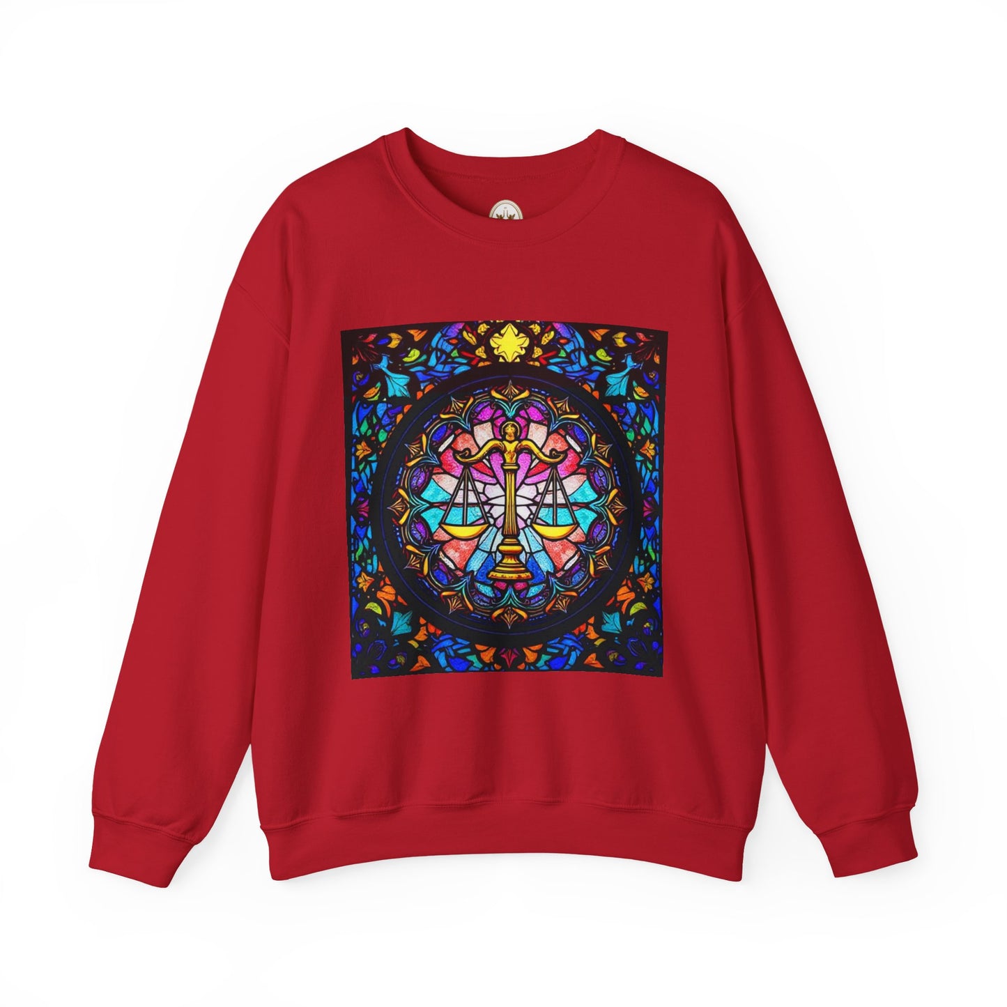 Unisex Heavy Blend™ Crewneck Sweatshirt, Glass 1, Libra Zodiac Design