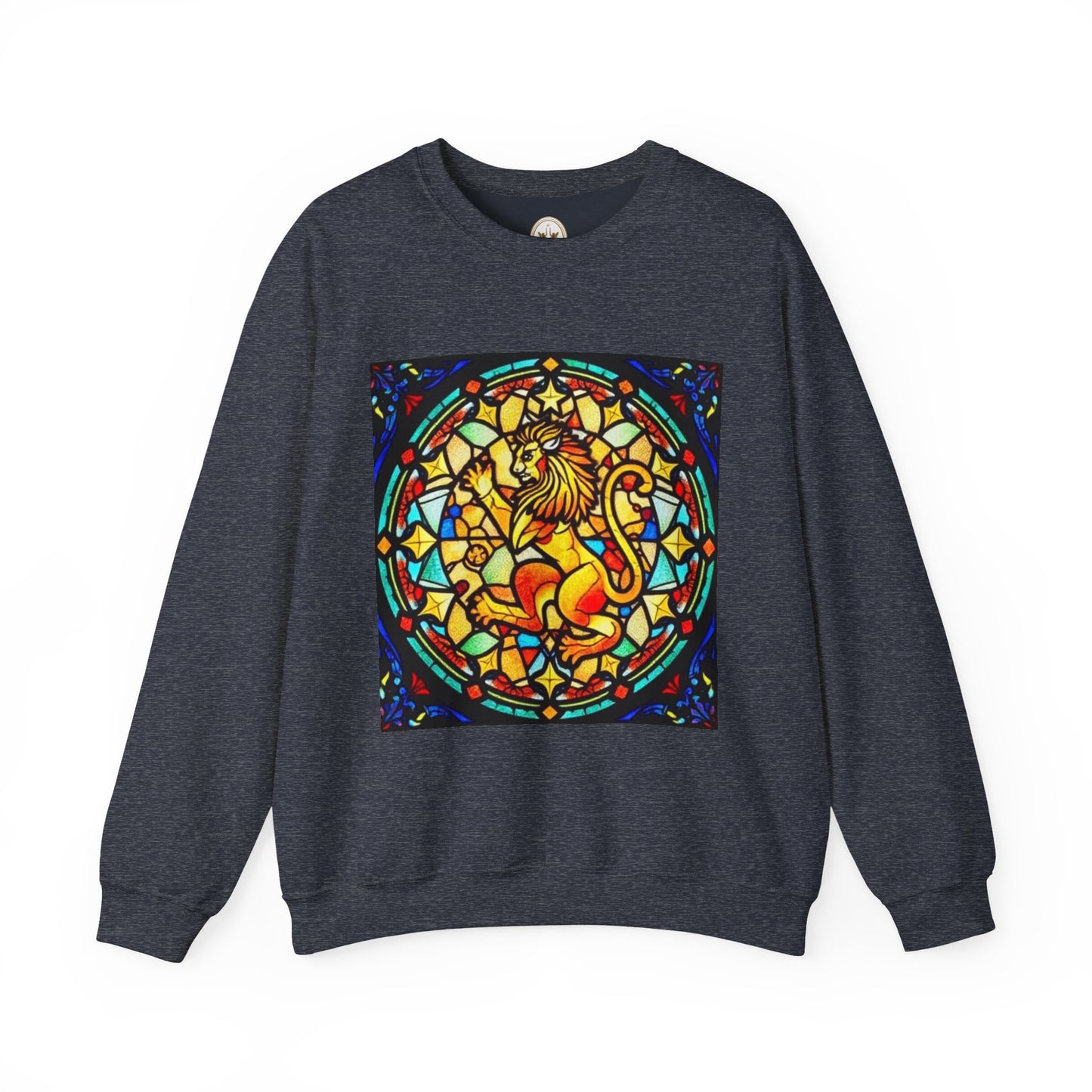 Unisex Heavy Blend™ Crewneck Sweatshirt, Glass 1, Leo Zodiac Design