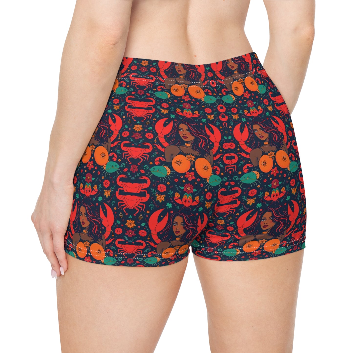 Women's Shorts, (AOP), Cancer, Zodiac, Sexy Pattern