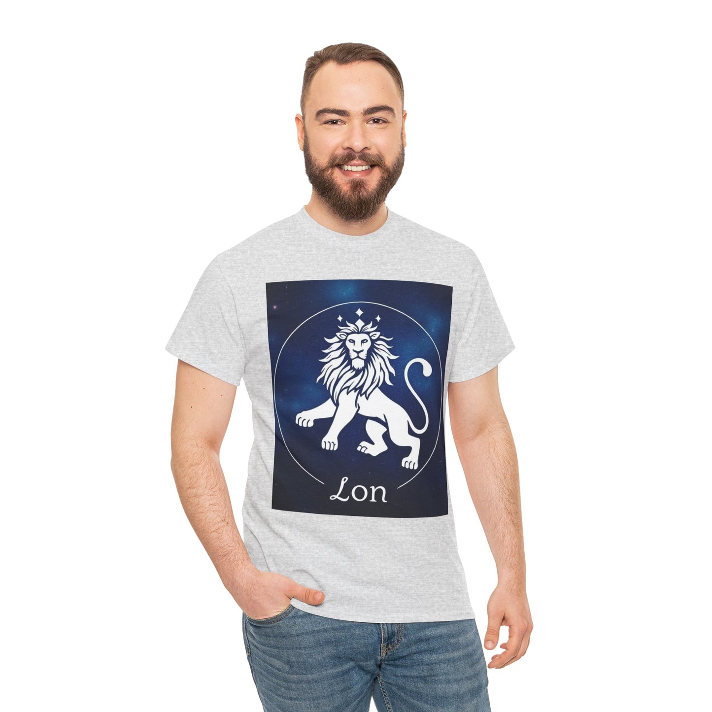 Unisex Heavy Cotton T-Shirt, Space Lion, Leo Zodiac Design