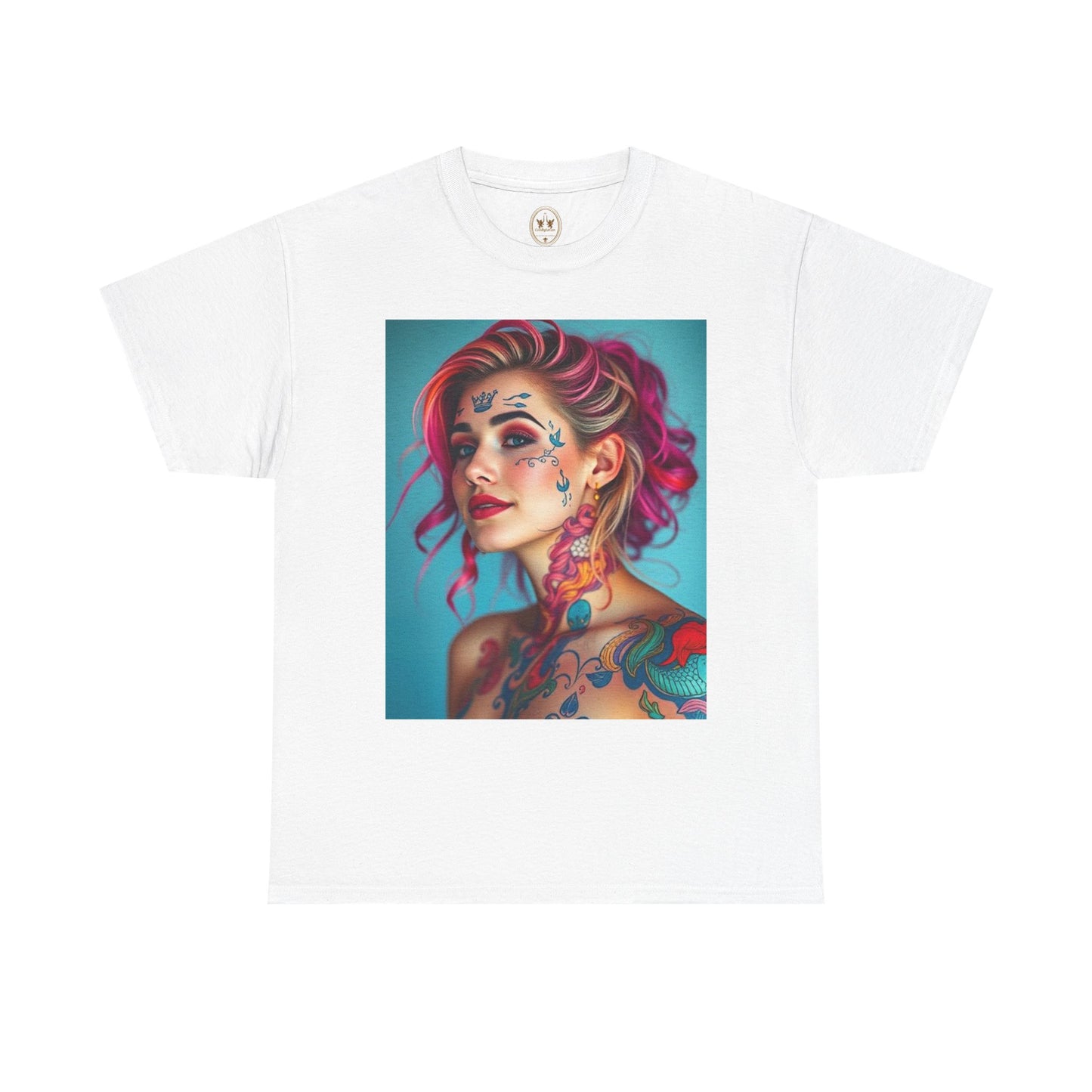 Unisex Heavy Cotton T-Shirt, Pisces, Zodiac v3, Sexy Art