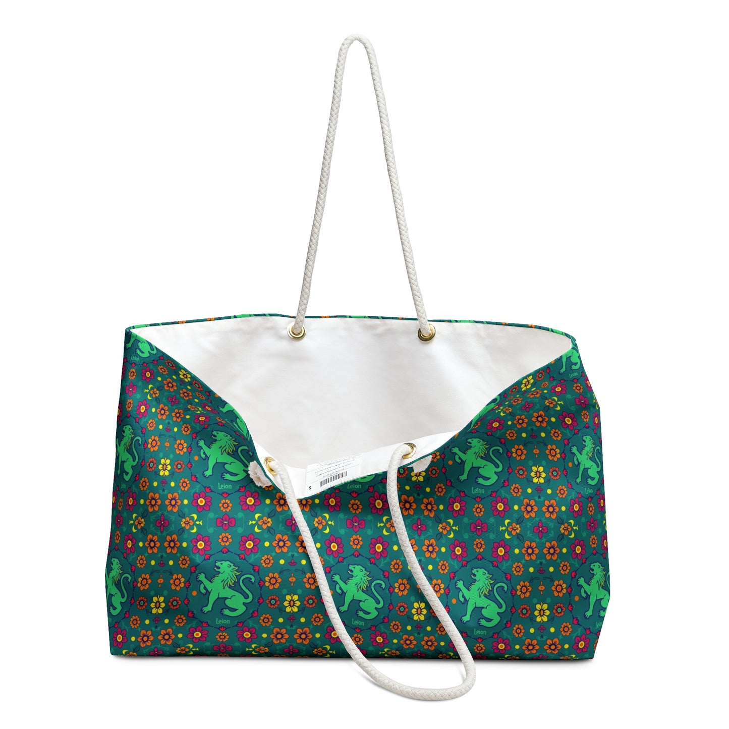 Weekender Bag, Leo, Zodiac v3, Flower Pattern