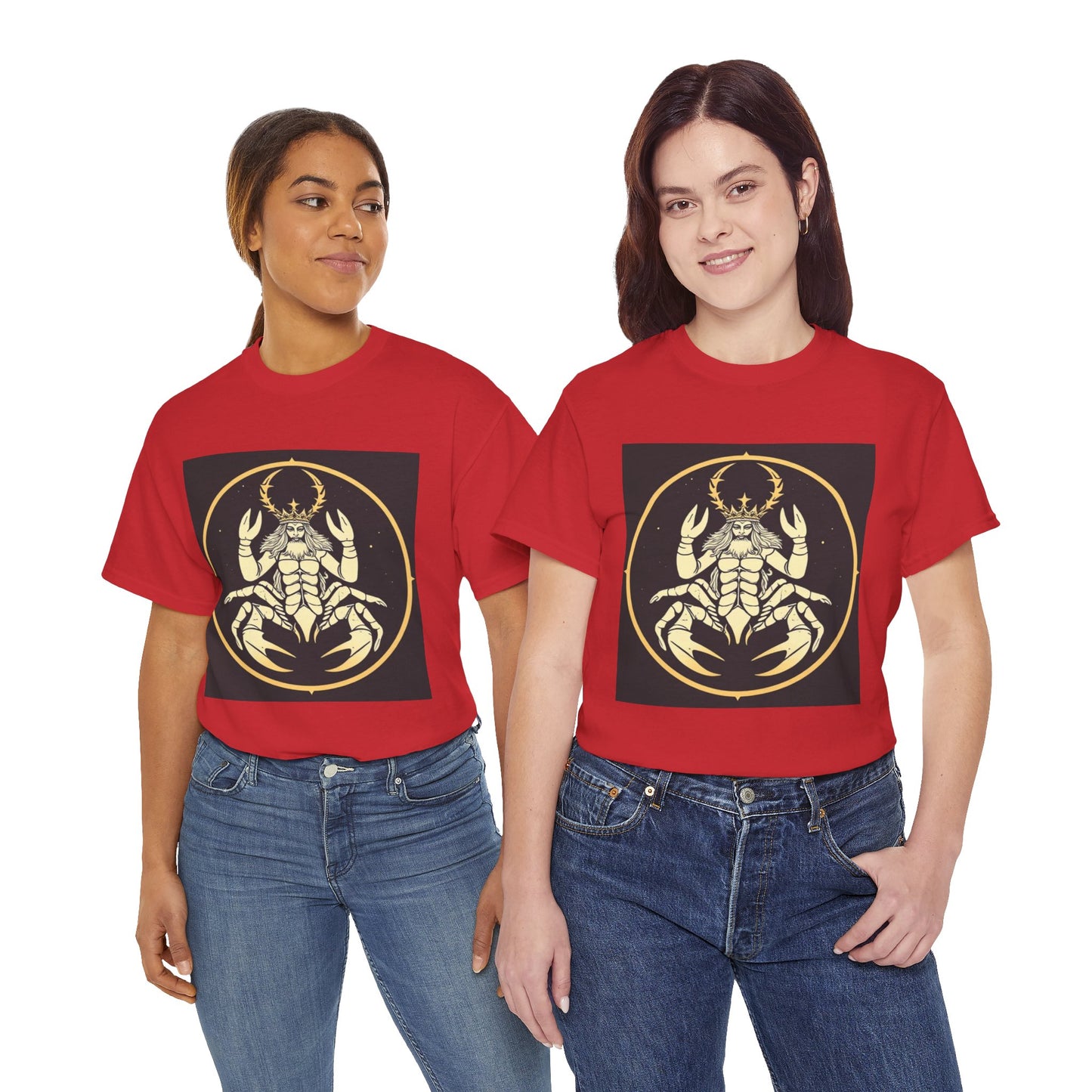 Unisex Heavy Cotton T-Shirt, Scorpio King, Print Art, Zodiac Design