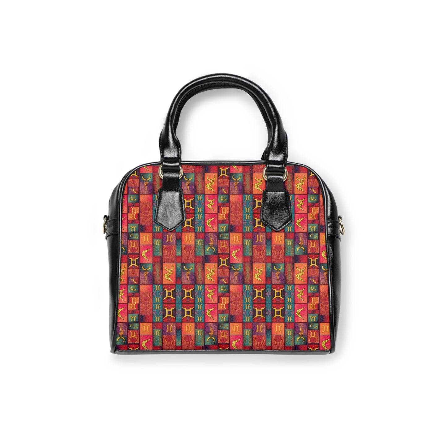 Shoulder Handbag, Gemini, Zodiac, Shapes Pattern