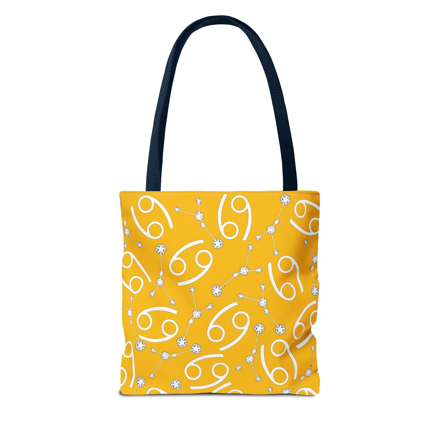 Tote Bag, Cancer Zodiac Sign, AOP, (Yellow, White)