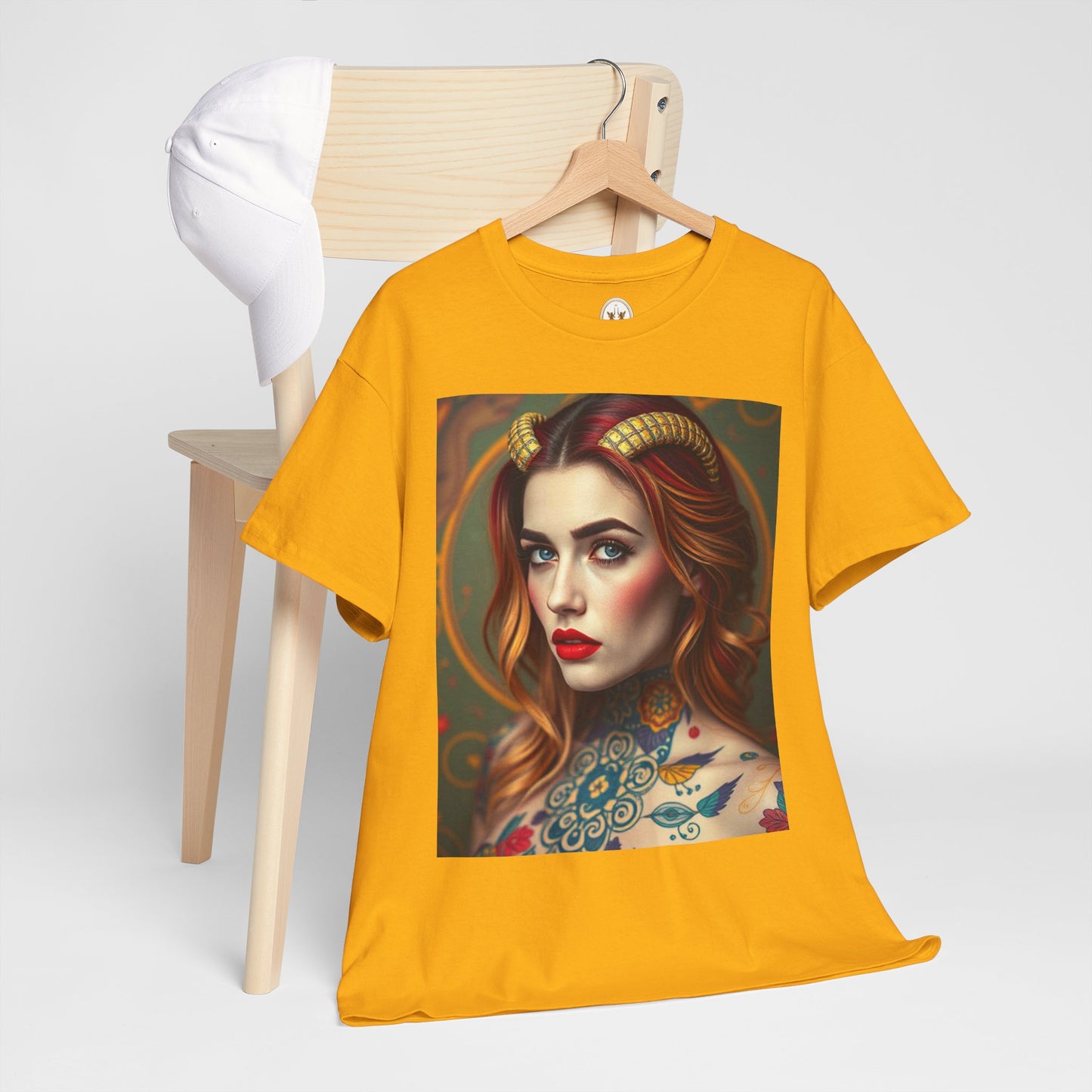 Unisex Heavy Cotton T-Shirt, Capricorn, Zodiac v3, Sexy Art