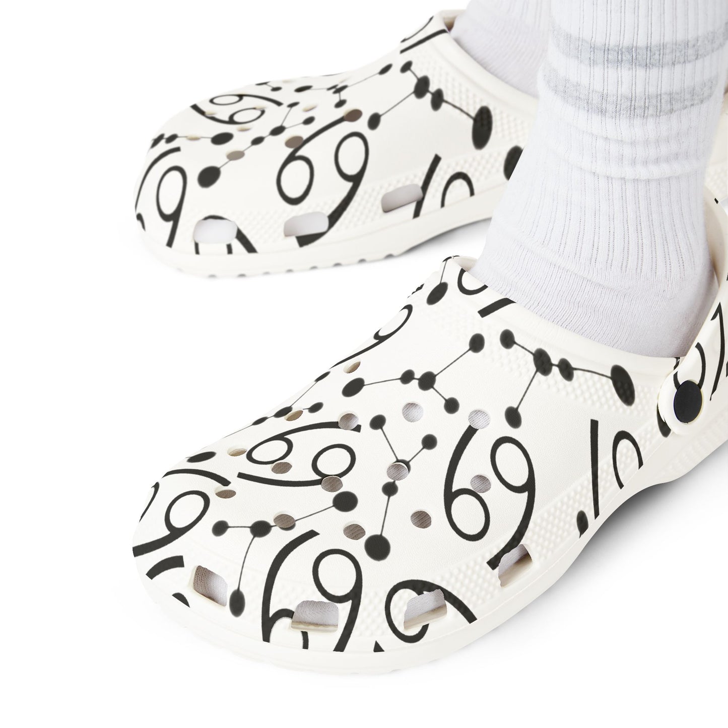 EVA Foam Rubber Shoes (AOP), Material 100% EVA, Cancer Zodiac Design